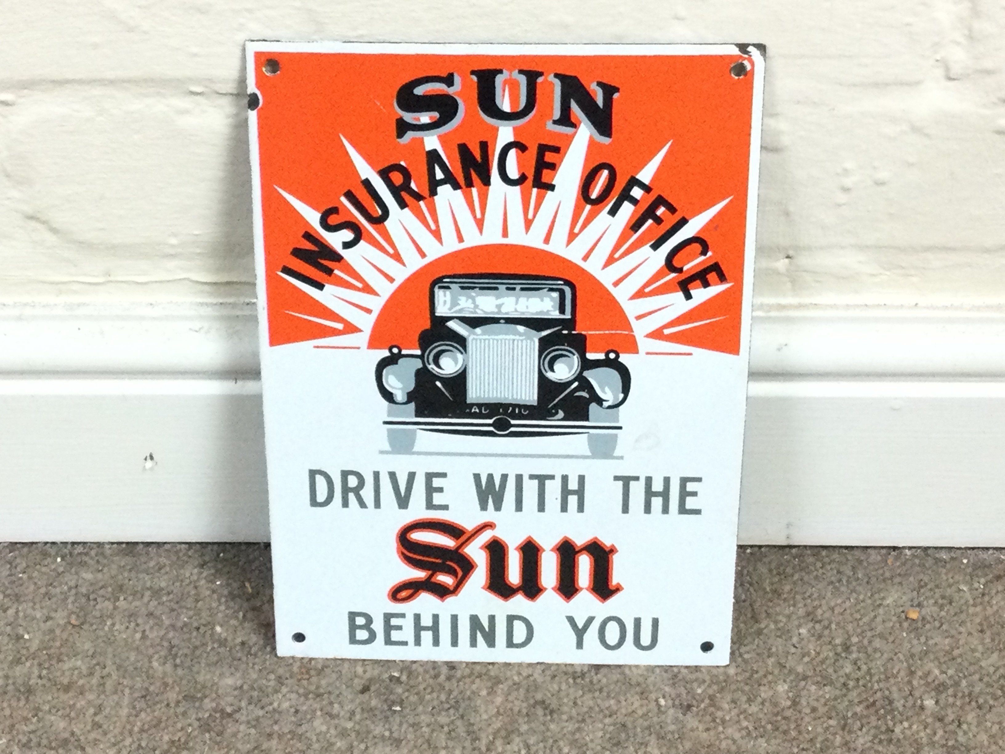 Sun Insurance Office advertising Enamel sign 7 x 10
