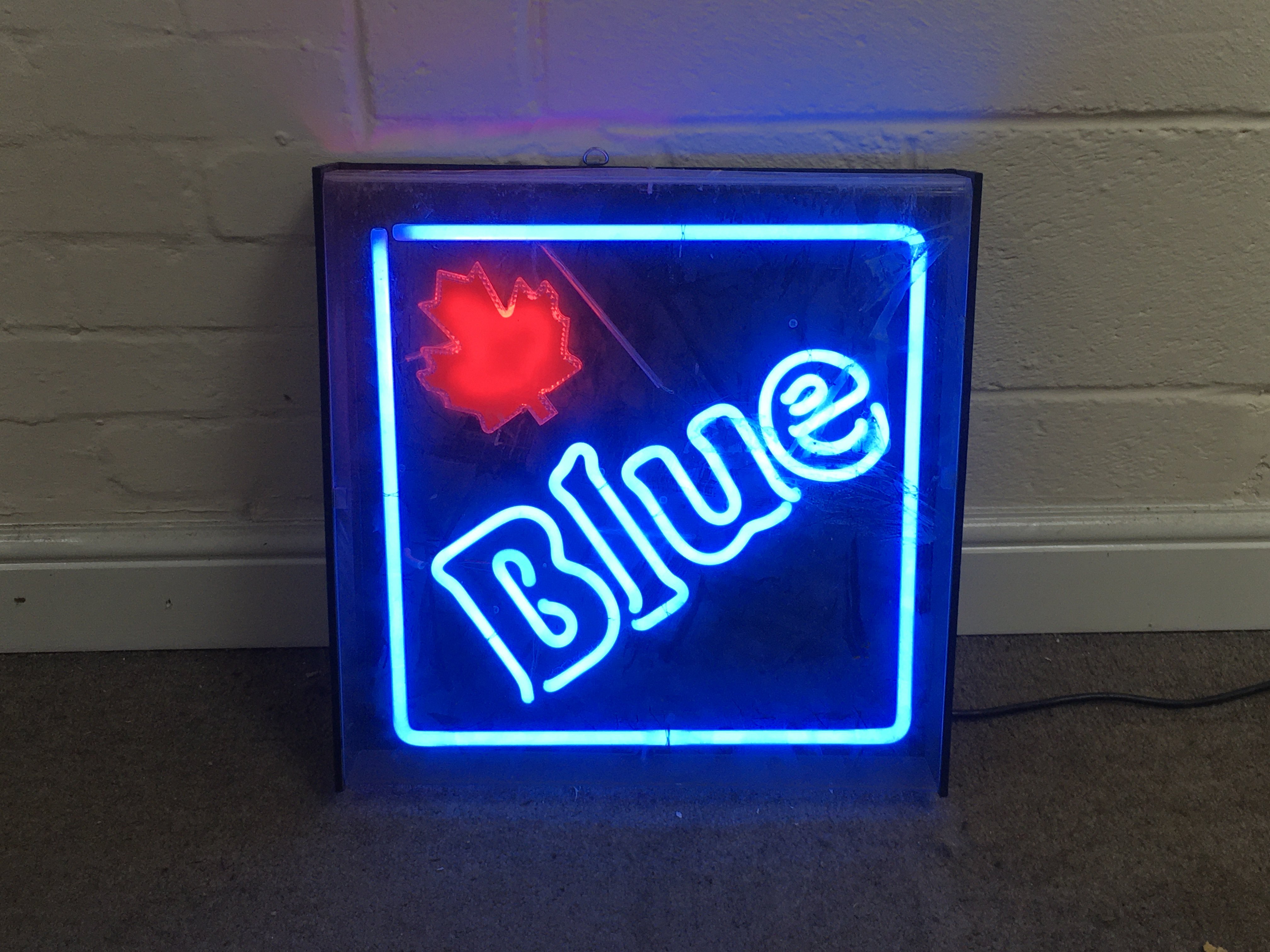 Labatt Blue Beer Neon Sign. 18 x 19 approximately