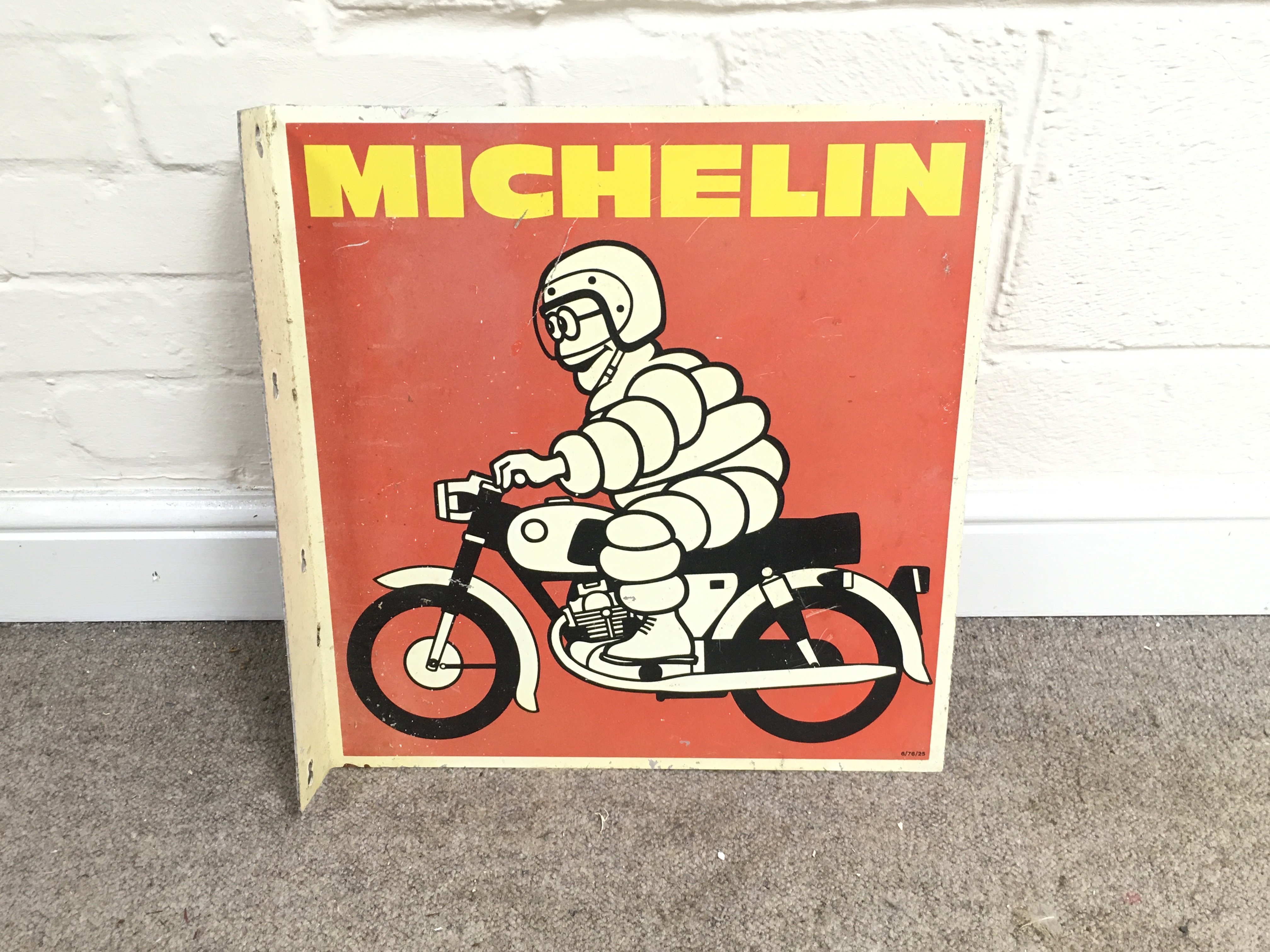 Michelin Tires Tin Flange Sign 17 x 17.5 inches