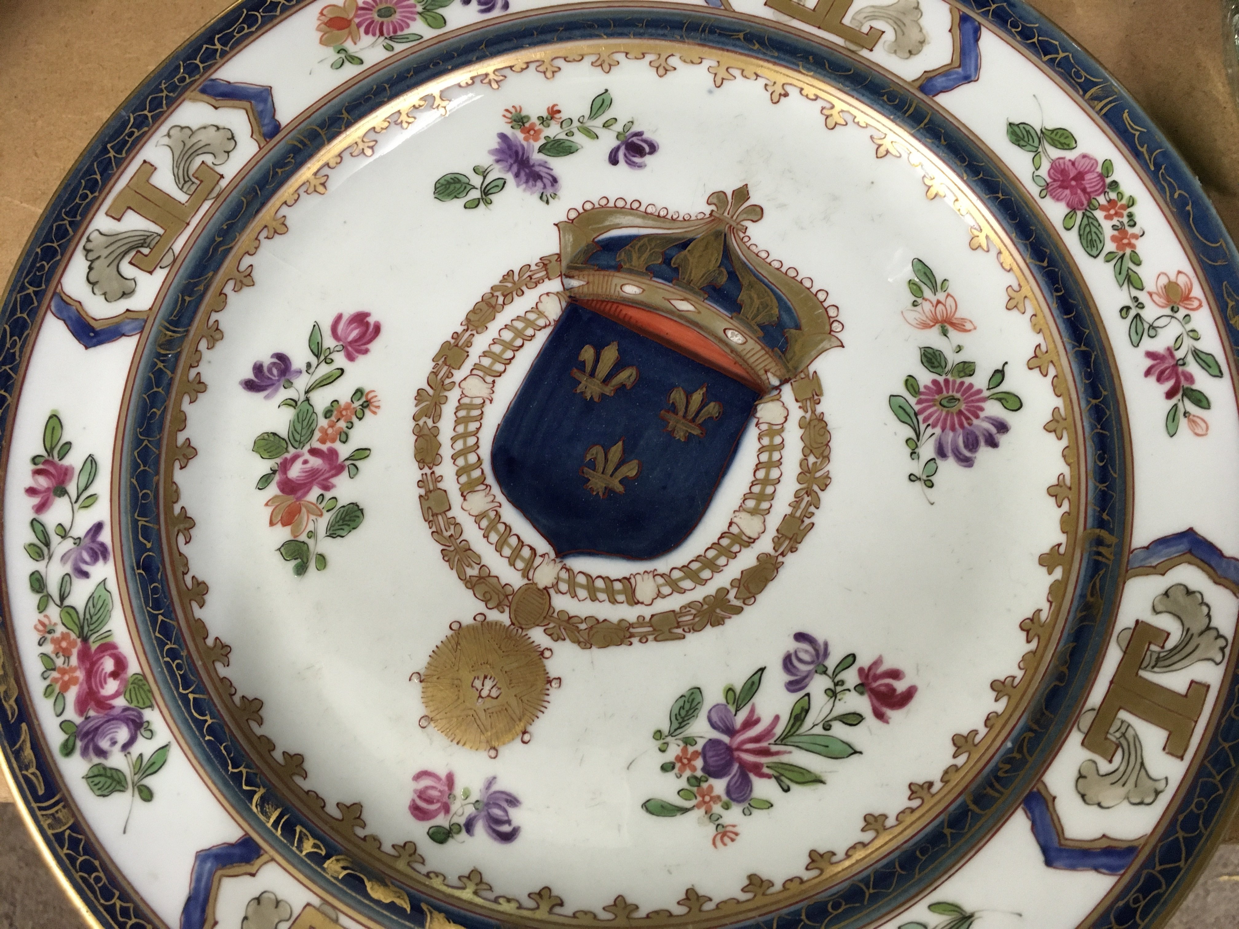 A Collection of 8 figures including Coalport and capodimonte. and two Chinese style plates .- NO RESERVE