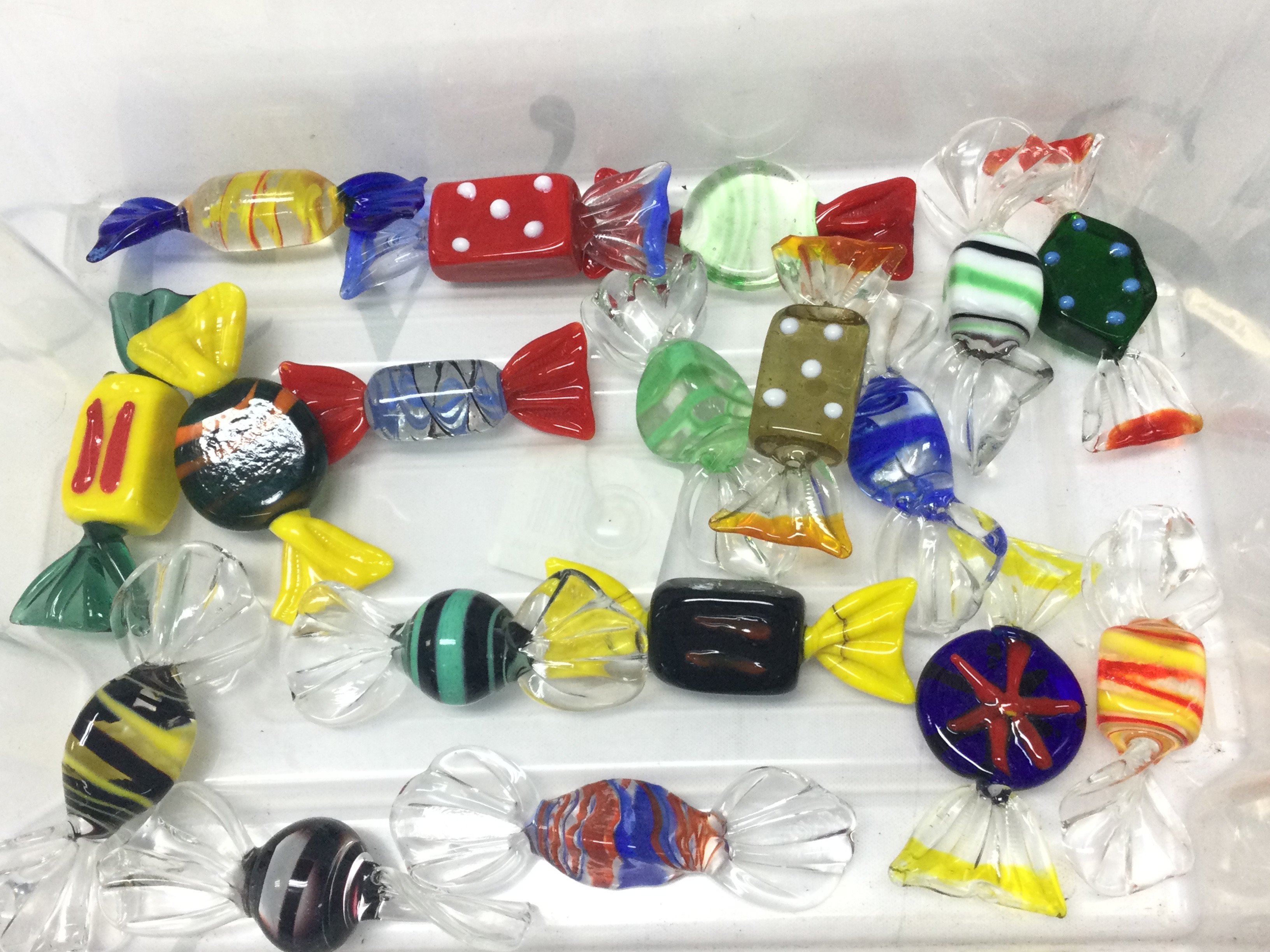 A collection of Murano glass sweets . This lot cannot be posted