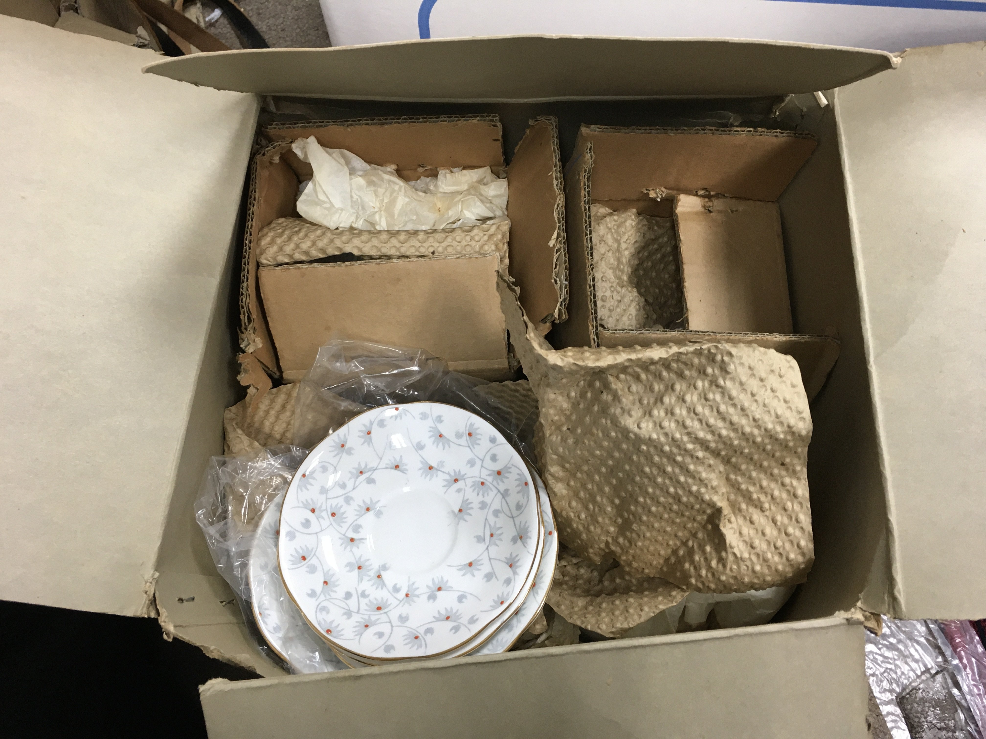 A boxed Royal Standard Vanity Fair tea set . This lot cannot be posted