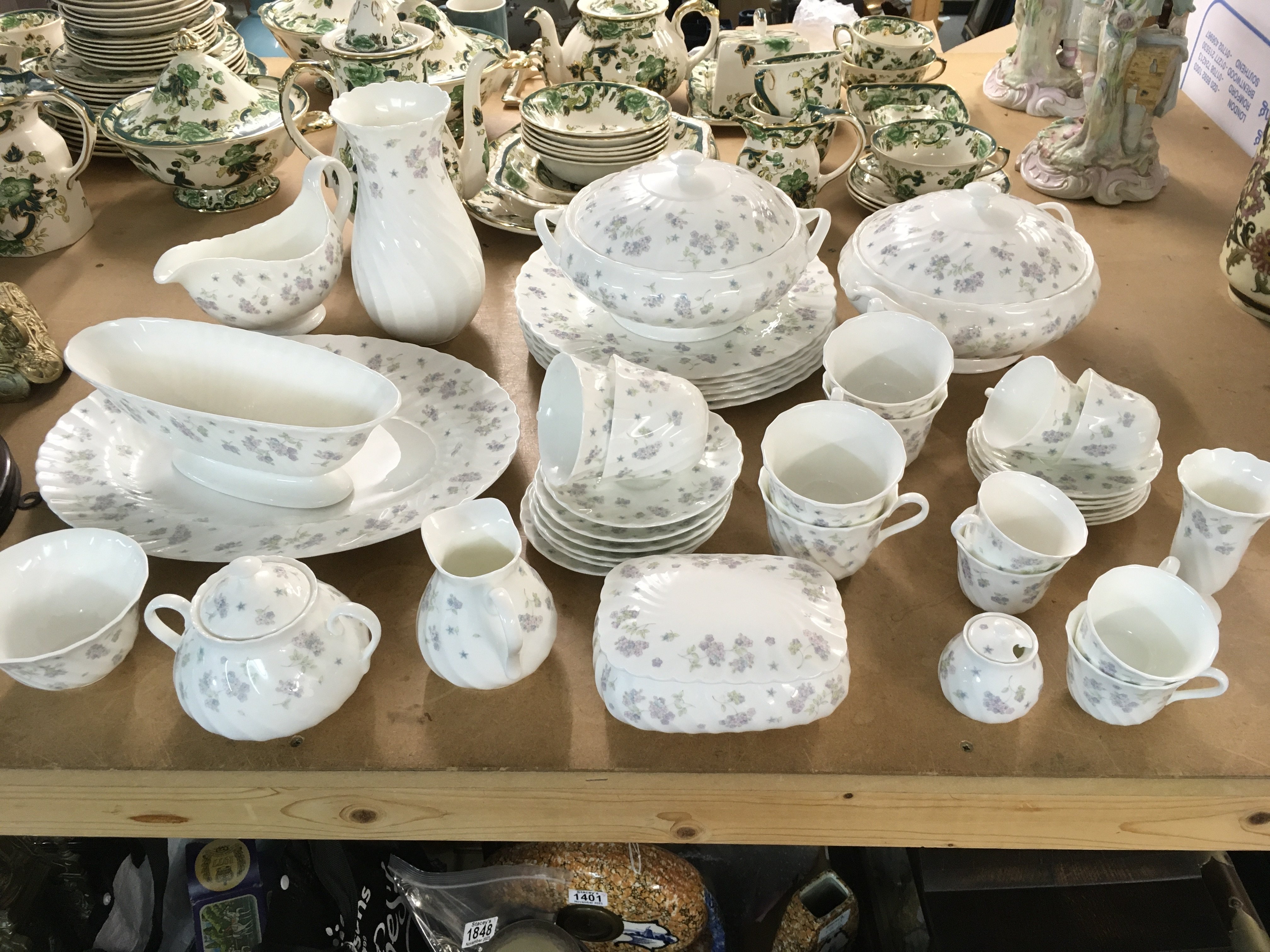 A Wedgwood dinner service in April Flowers pattern. Shipping category D.