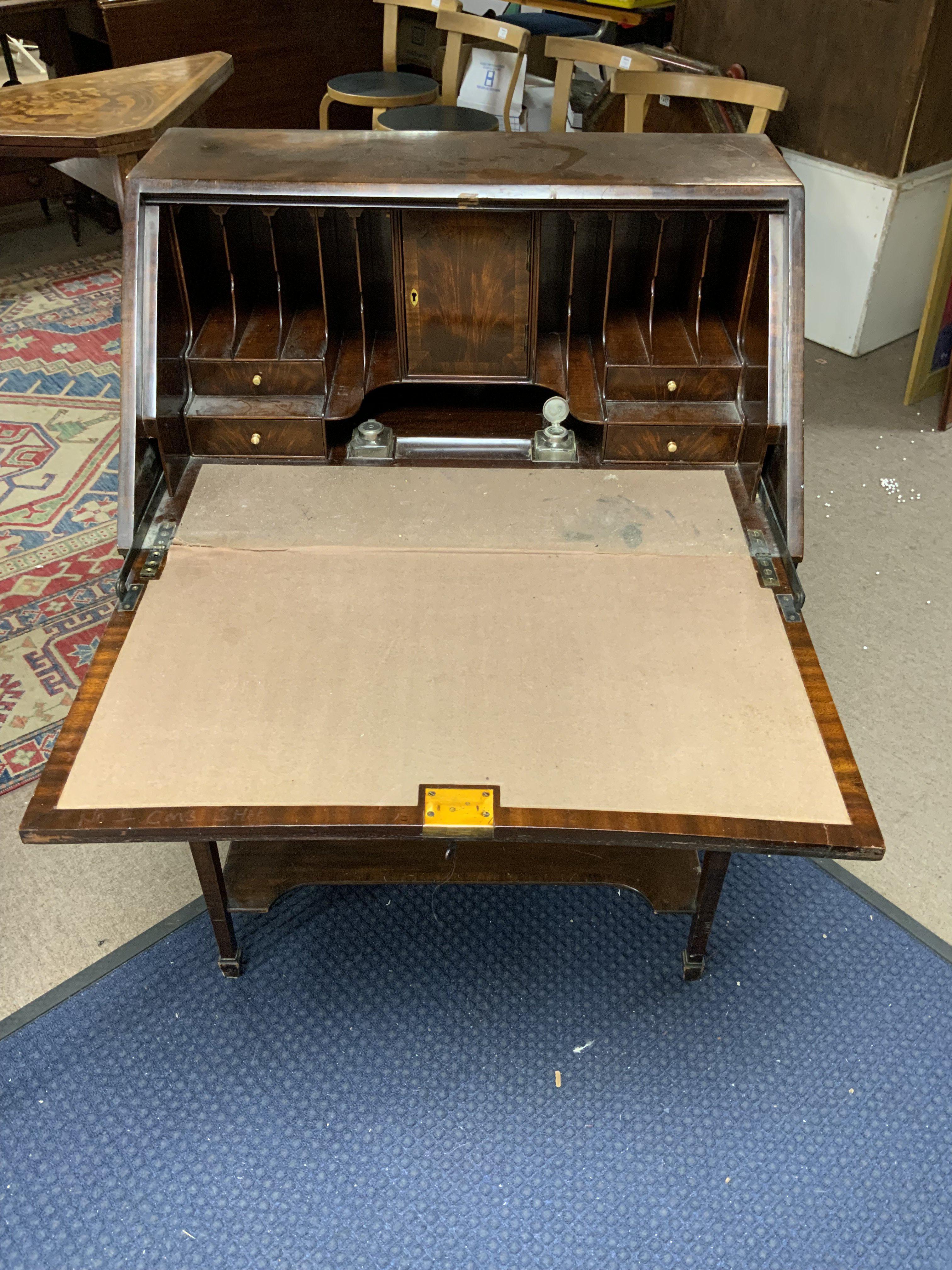 A small 1930s mahogany drop front Bureau. In need of some restoration.- NO RESERVE