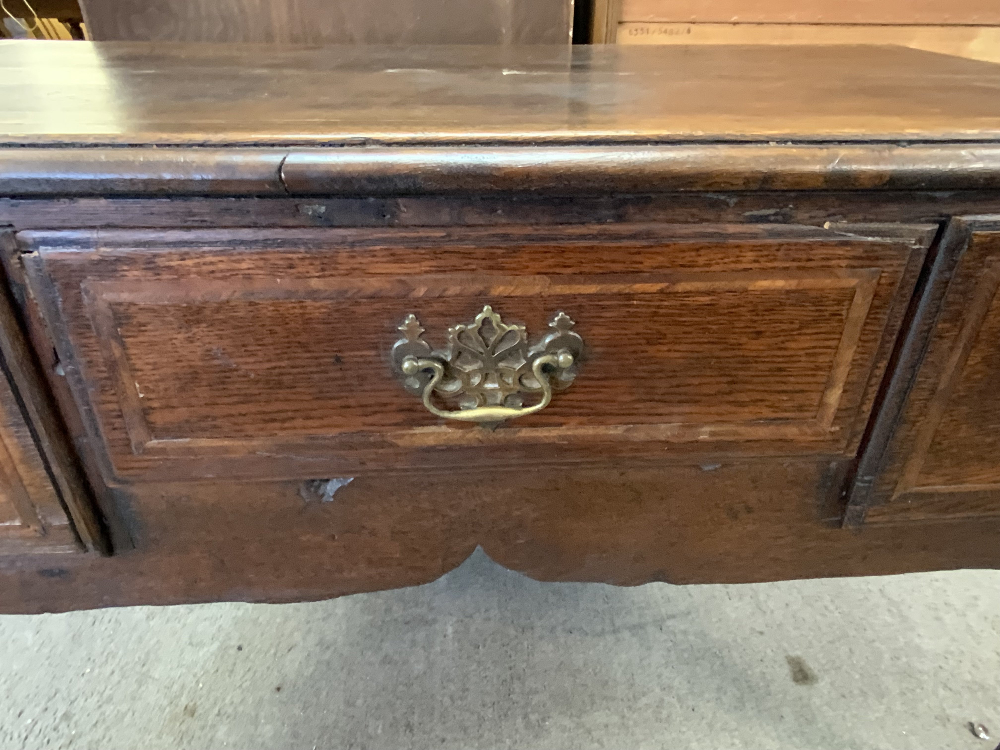 An 18th Century oak lowboy with 3 drawers. 98cm x 60cm x 69cm. NO RESERVE