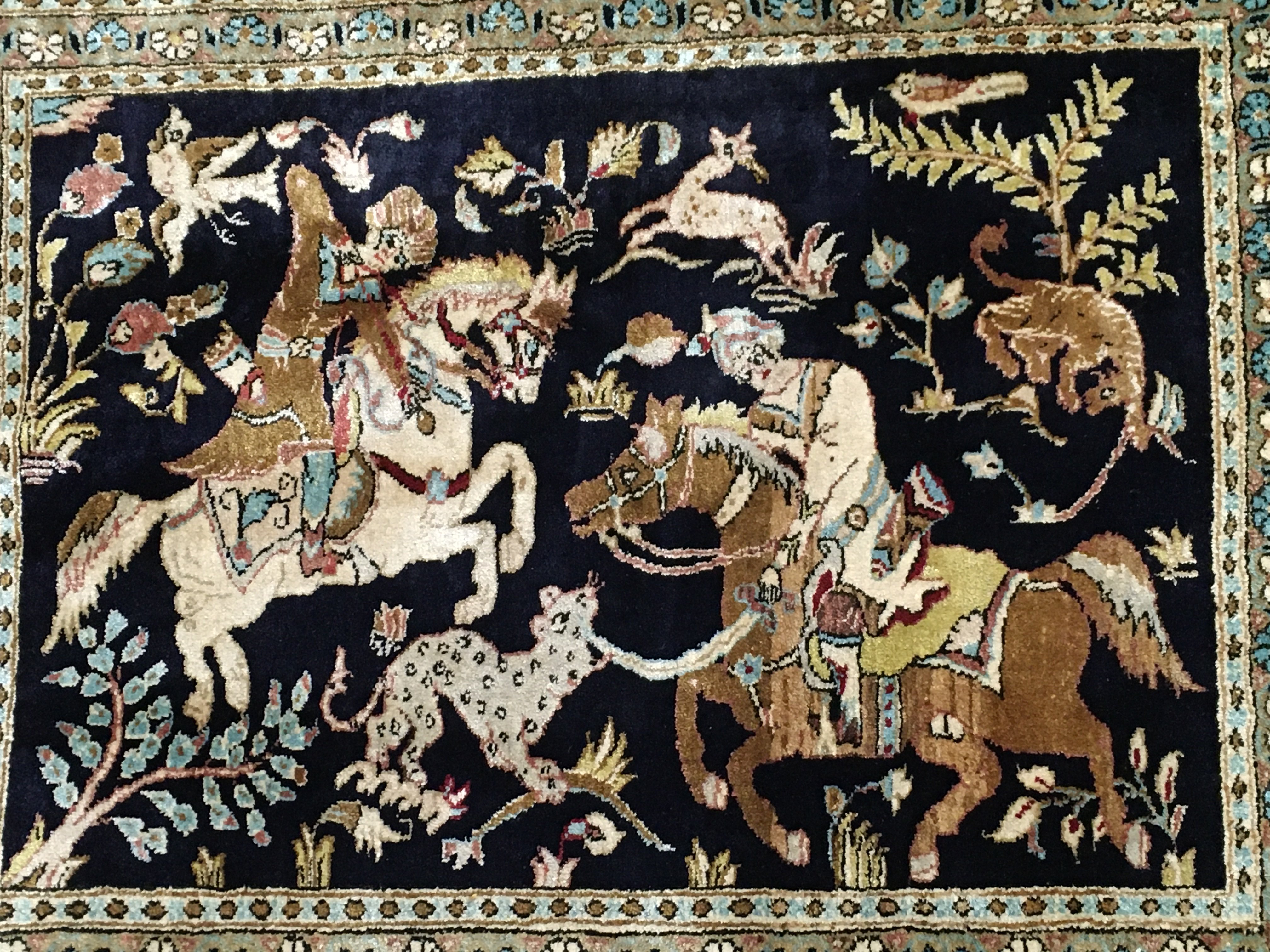 Two small part silk prayer rugs . Dimensions 78x58cm. NO RESERVE