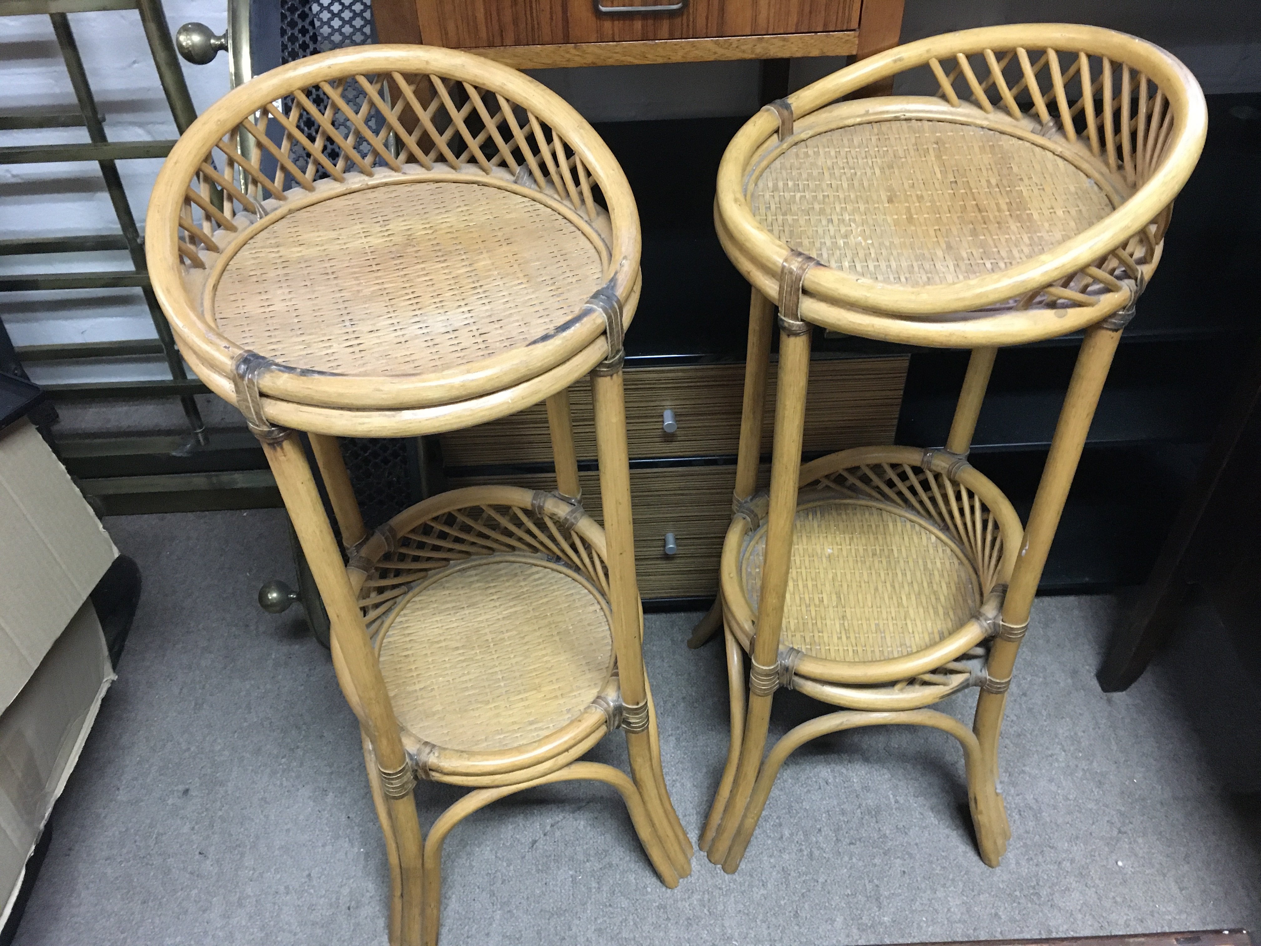 Bamboo occasional tables/plant stands , 79cm tall approximately.