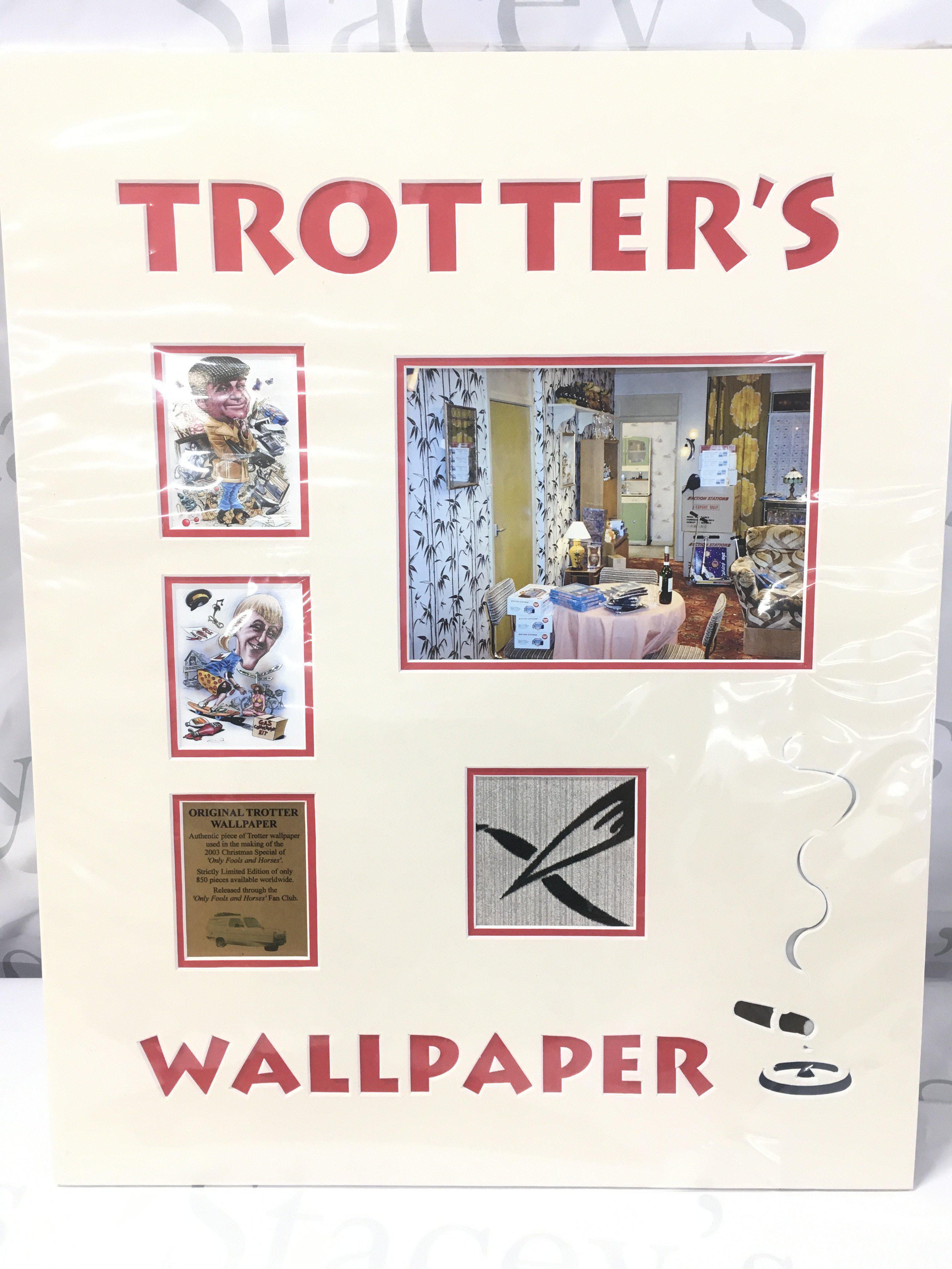 An UnFramed Authentic Only Fools And Horses Piece of Trotter Wallpaper From The 2003 Christmas Special. Limited Edition of 850 Pieces. With Certificate.