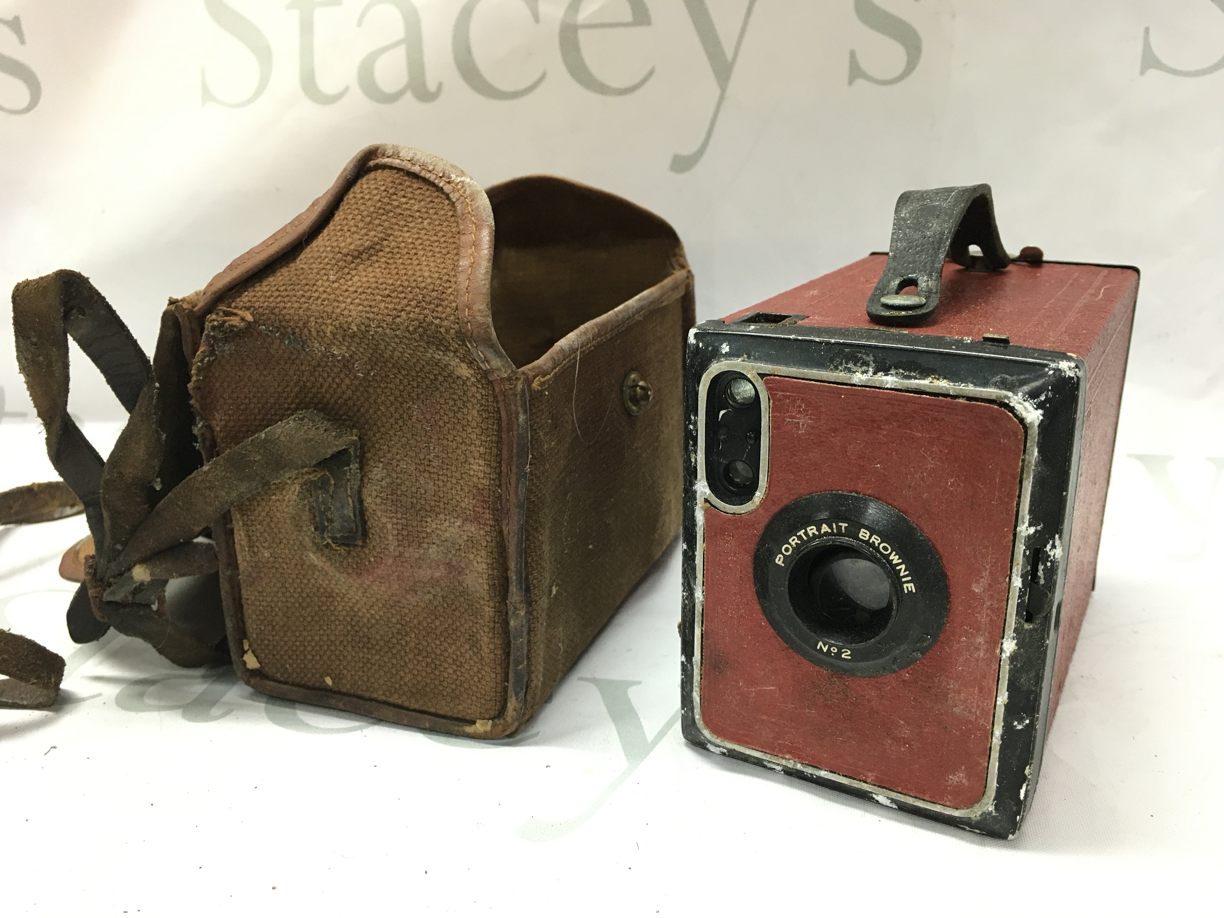 A vintage cased No2 Brownie Kodak . Postage category B