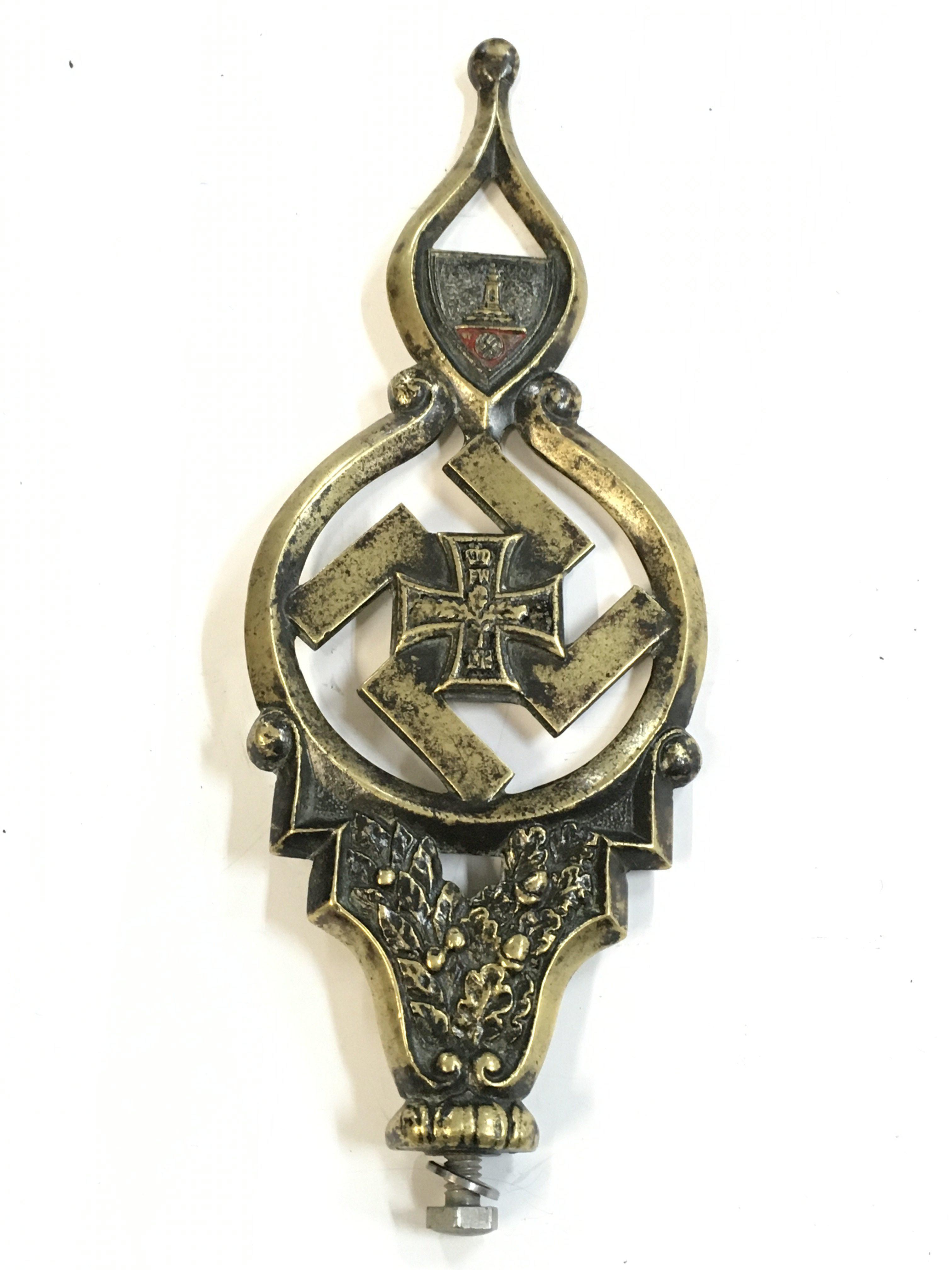 A Third Reich Kyffhauserbund Veterans Association banner top . 27cm tall. Postage category B