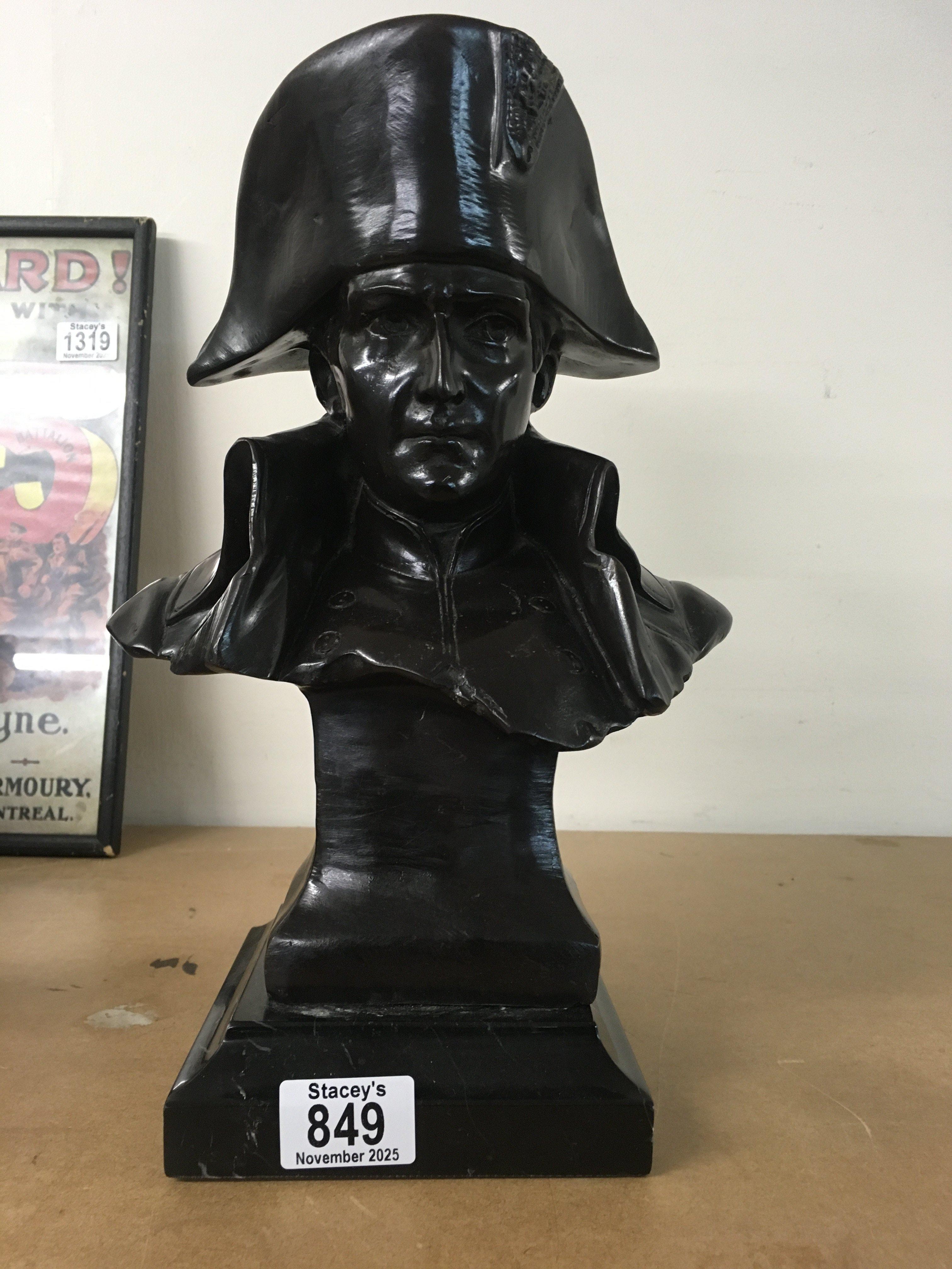 A bronzed bust in the form of Napoleon 35 cm