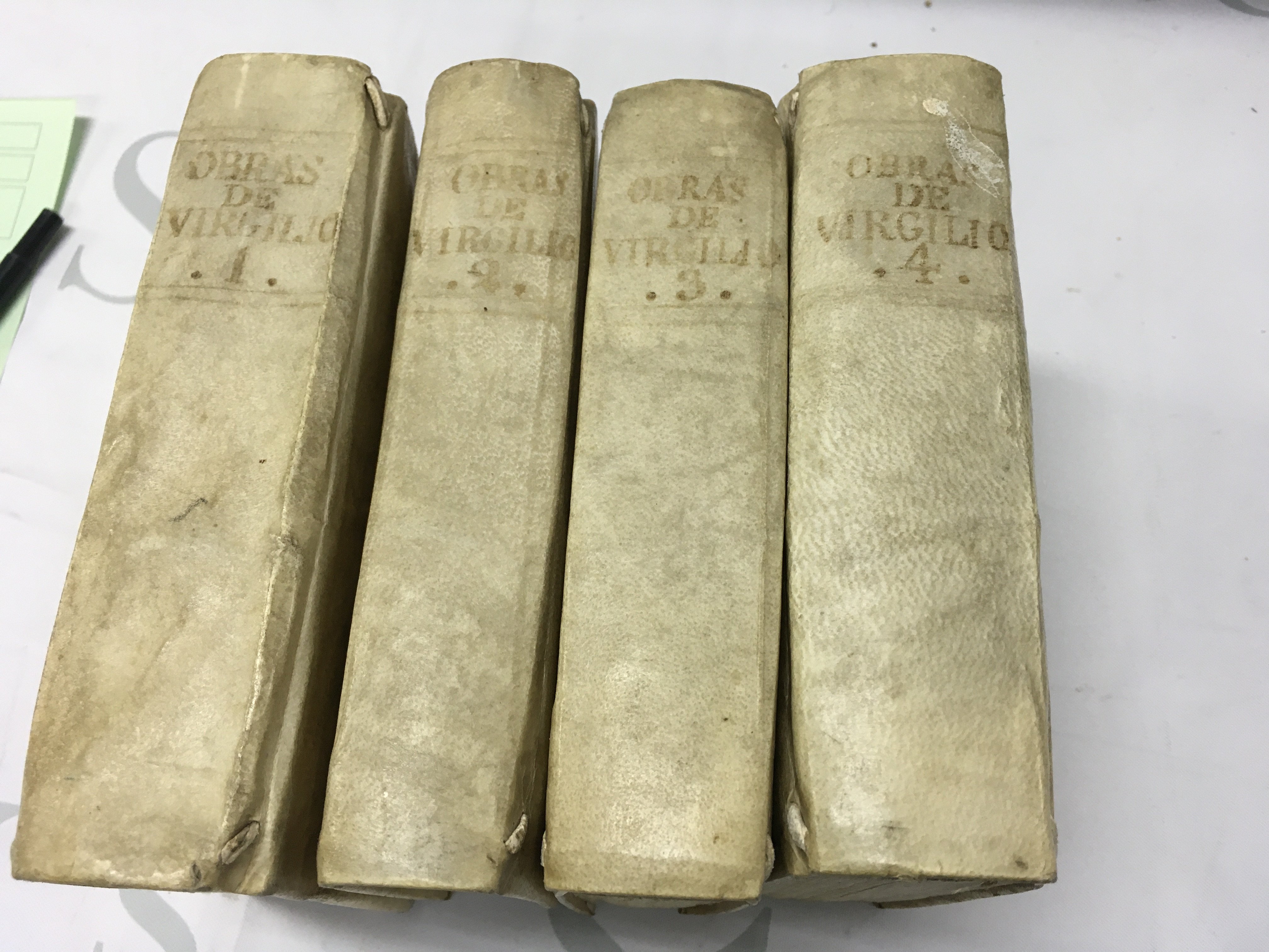 Four volumes of the works of Virgil published in 1787 by Joseph de Jauregui .