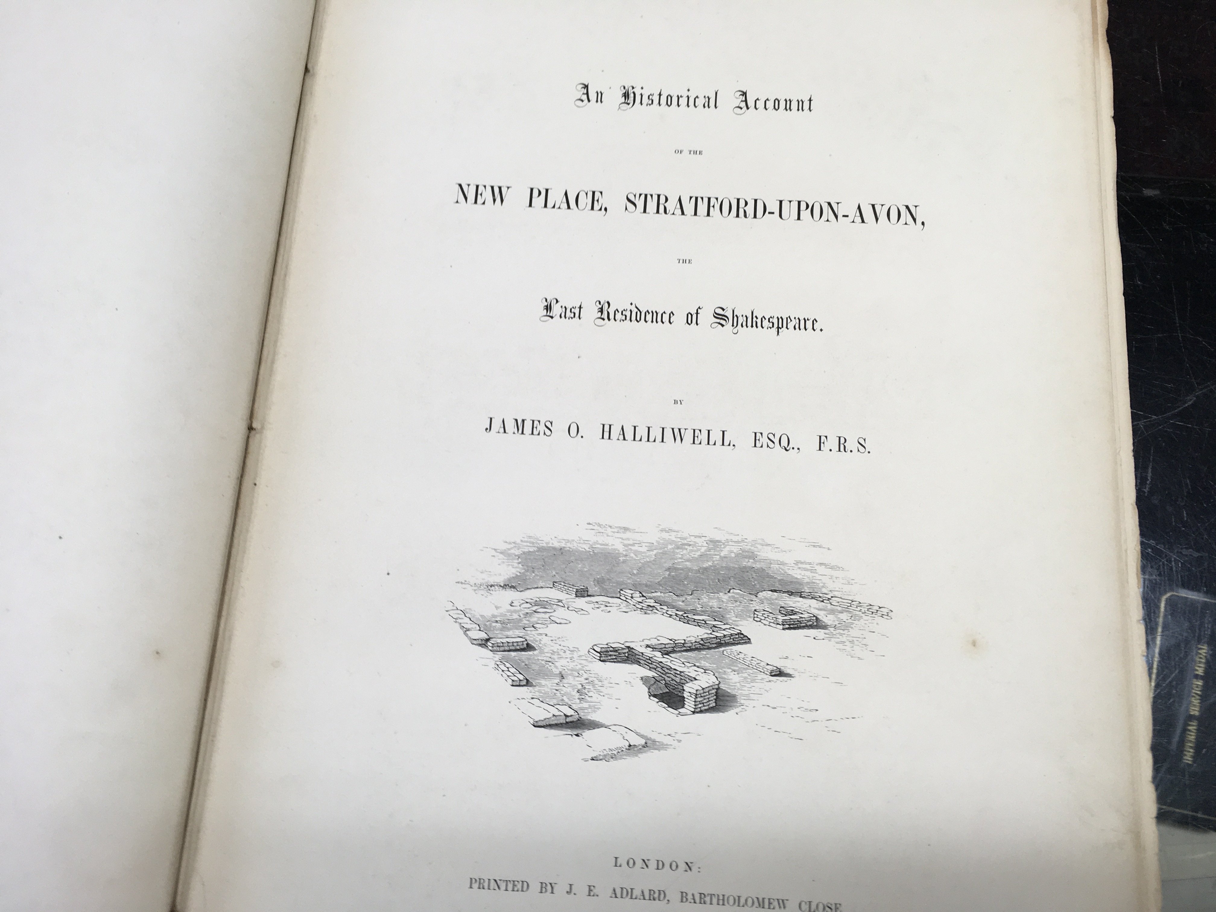 New place Stratford the last residence of Shakespeare by James O Halliwell Printed by J.E Adlard 1864 .