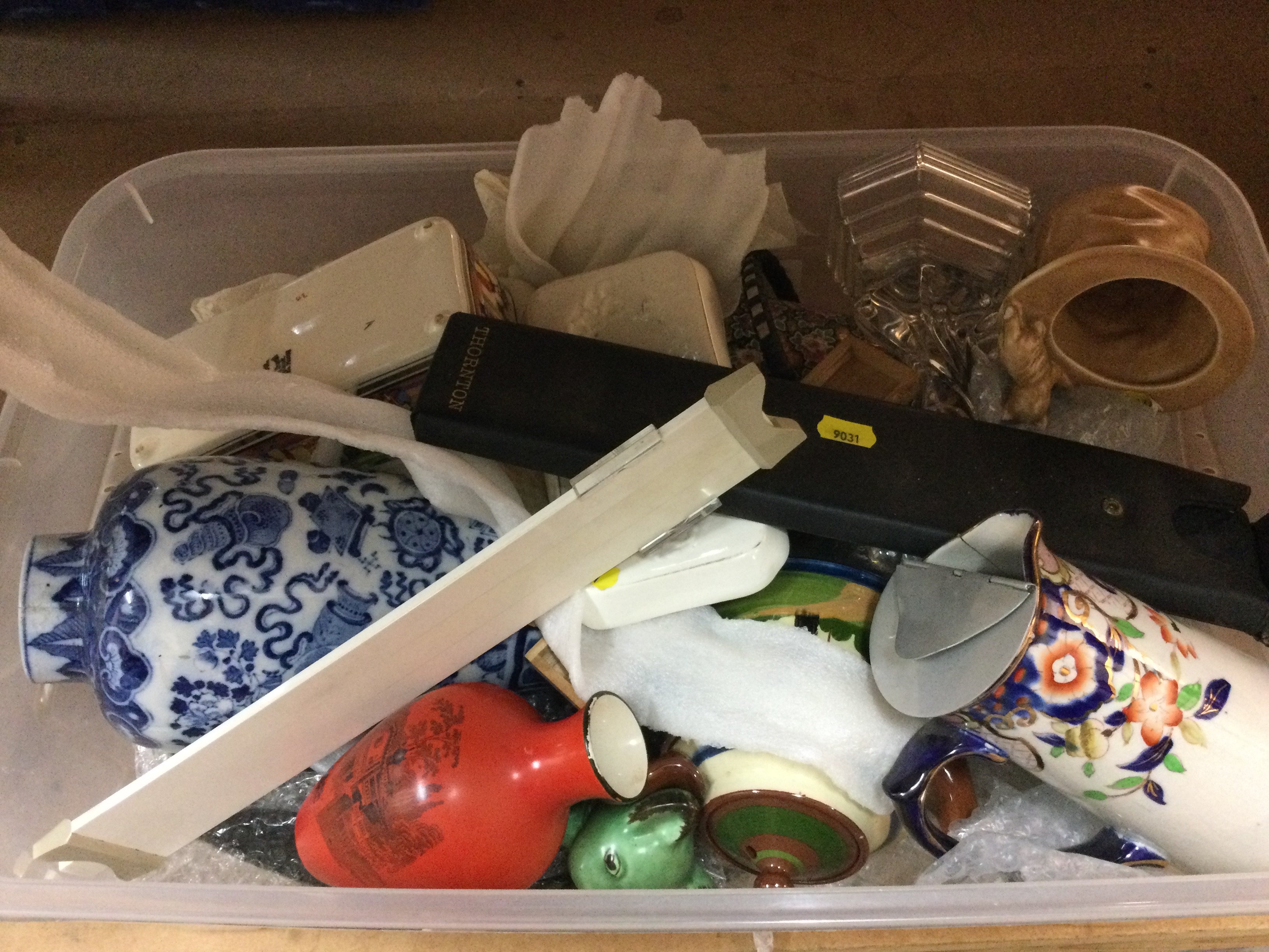 A collection of Chinese and English ceramic items including vases, figures etc . This lot cannot be posted