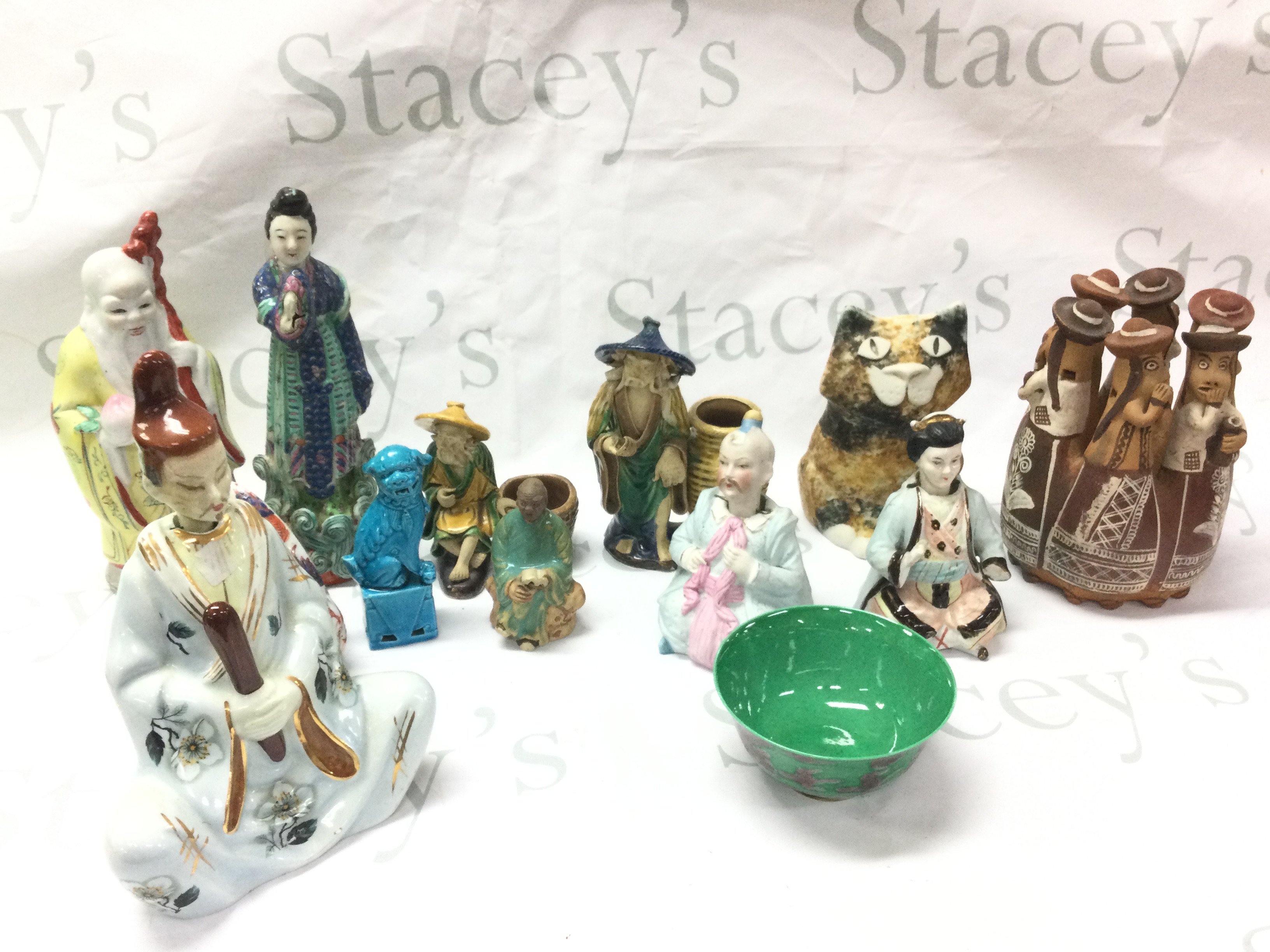 Chinese ceramics figures, bowl etc