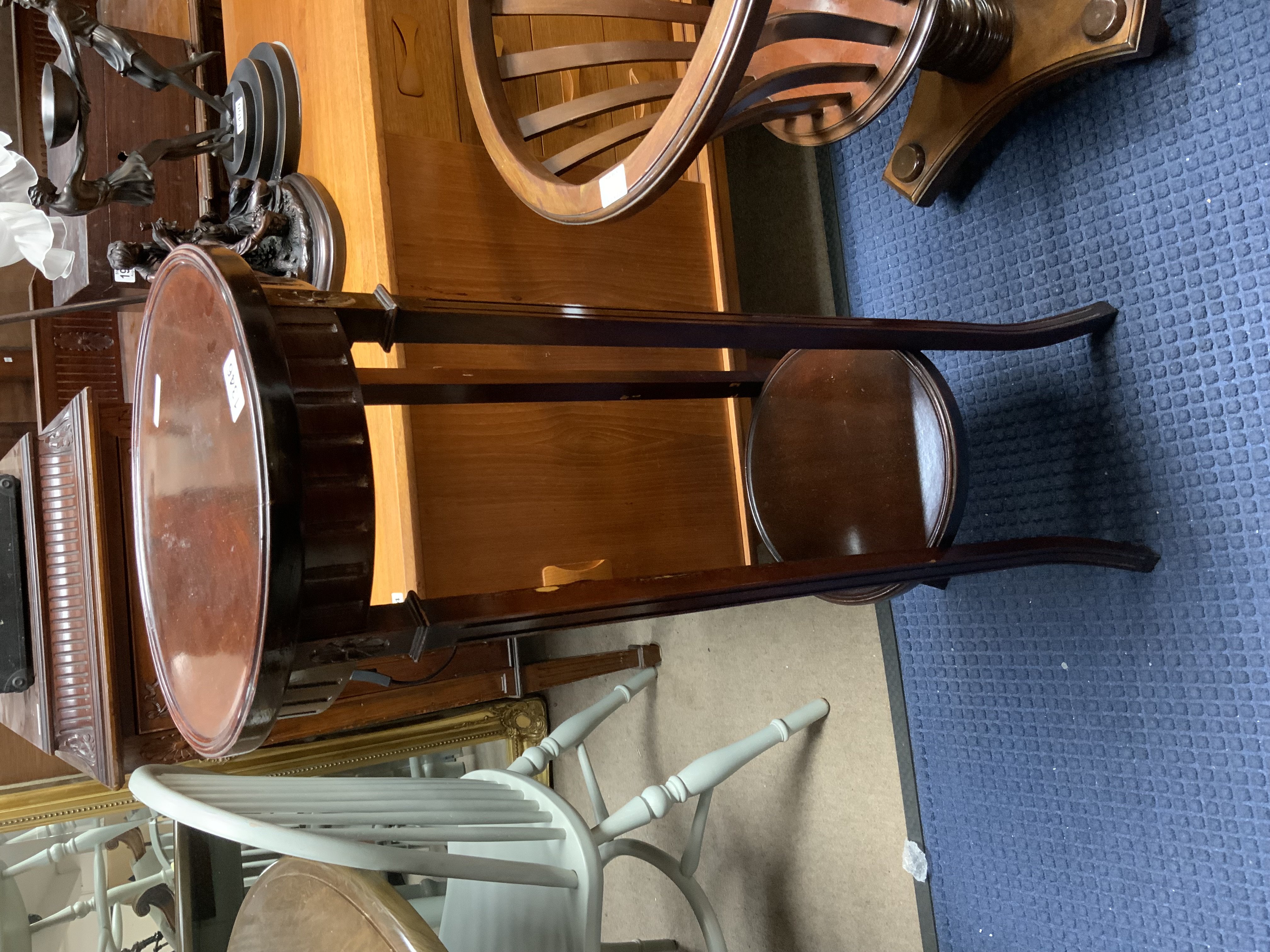 A mahogany plant stand, 99cm.