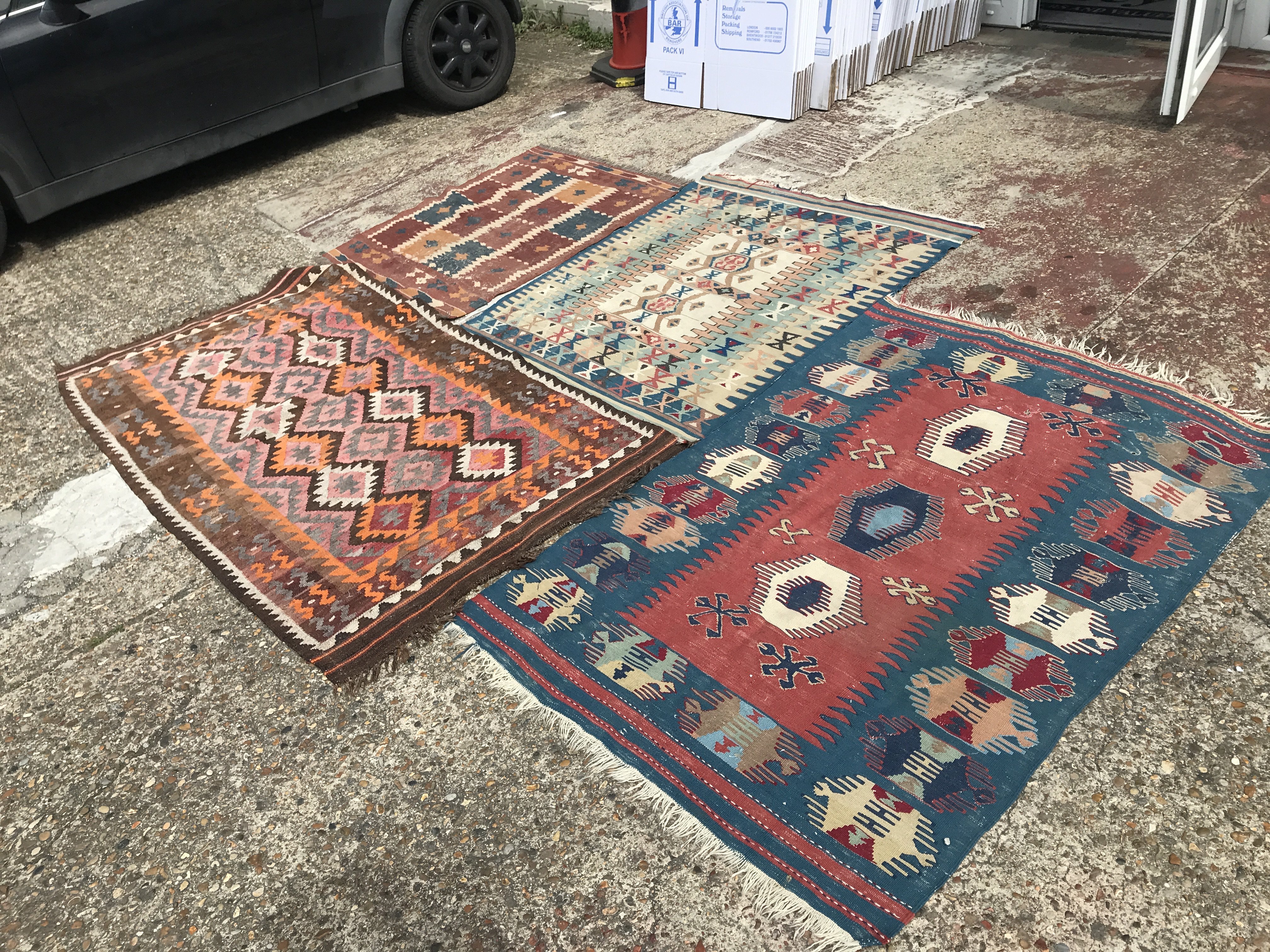 A collection of rugs, dimensions 104x92 to 195x100cm