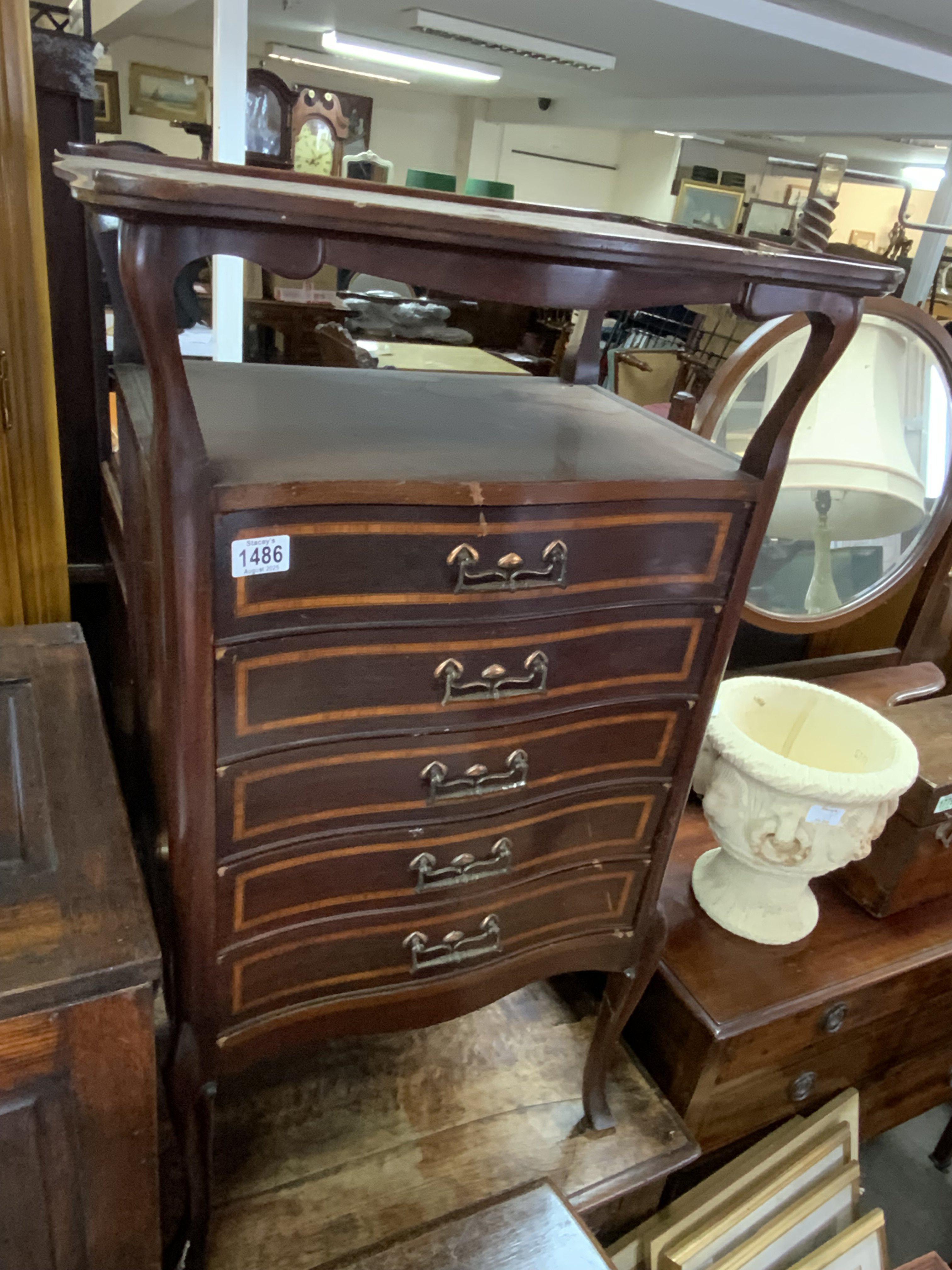 A small Edwardian 5 draw music cabinet. 97cm x 41cm x 55cm