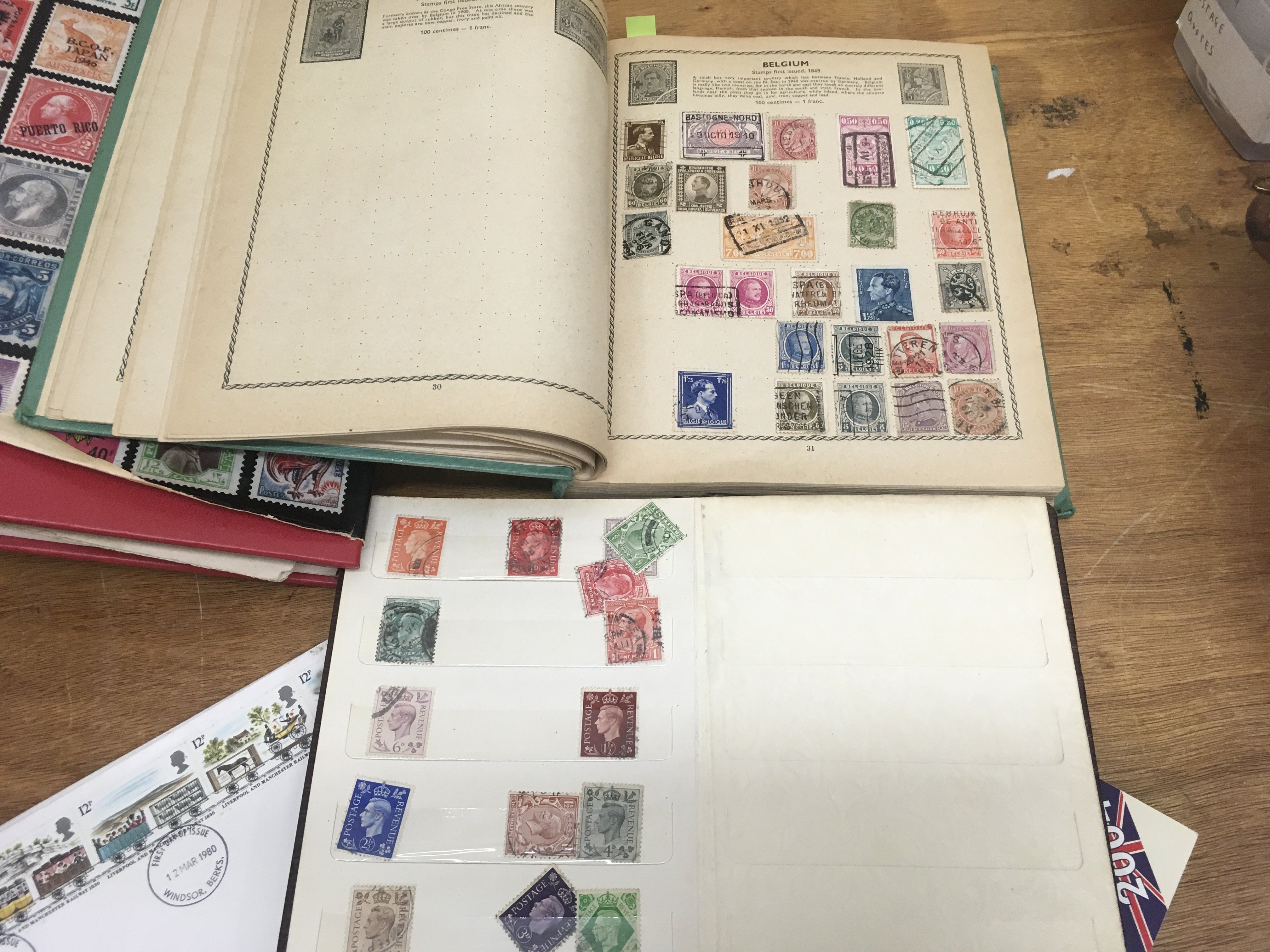 Stamp books, early 20th century letters and two albums . No reserve . Postage category B