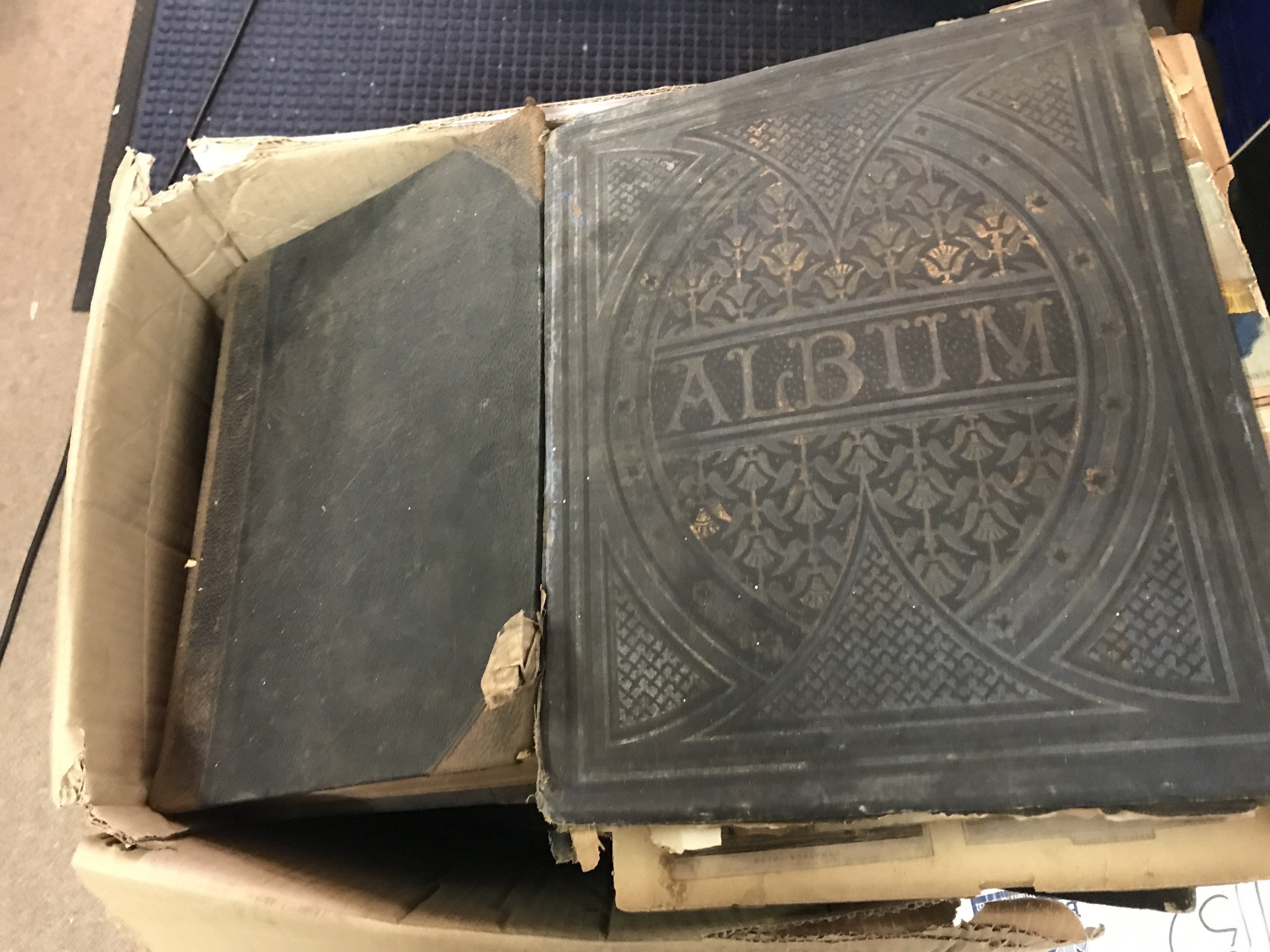 A Collection of various vintage books , Shakespeare plays of tragedy, empty leather bound photo album with bird illustrations etc. no reserve