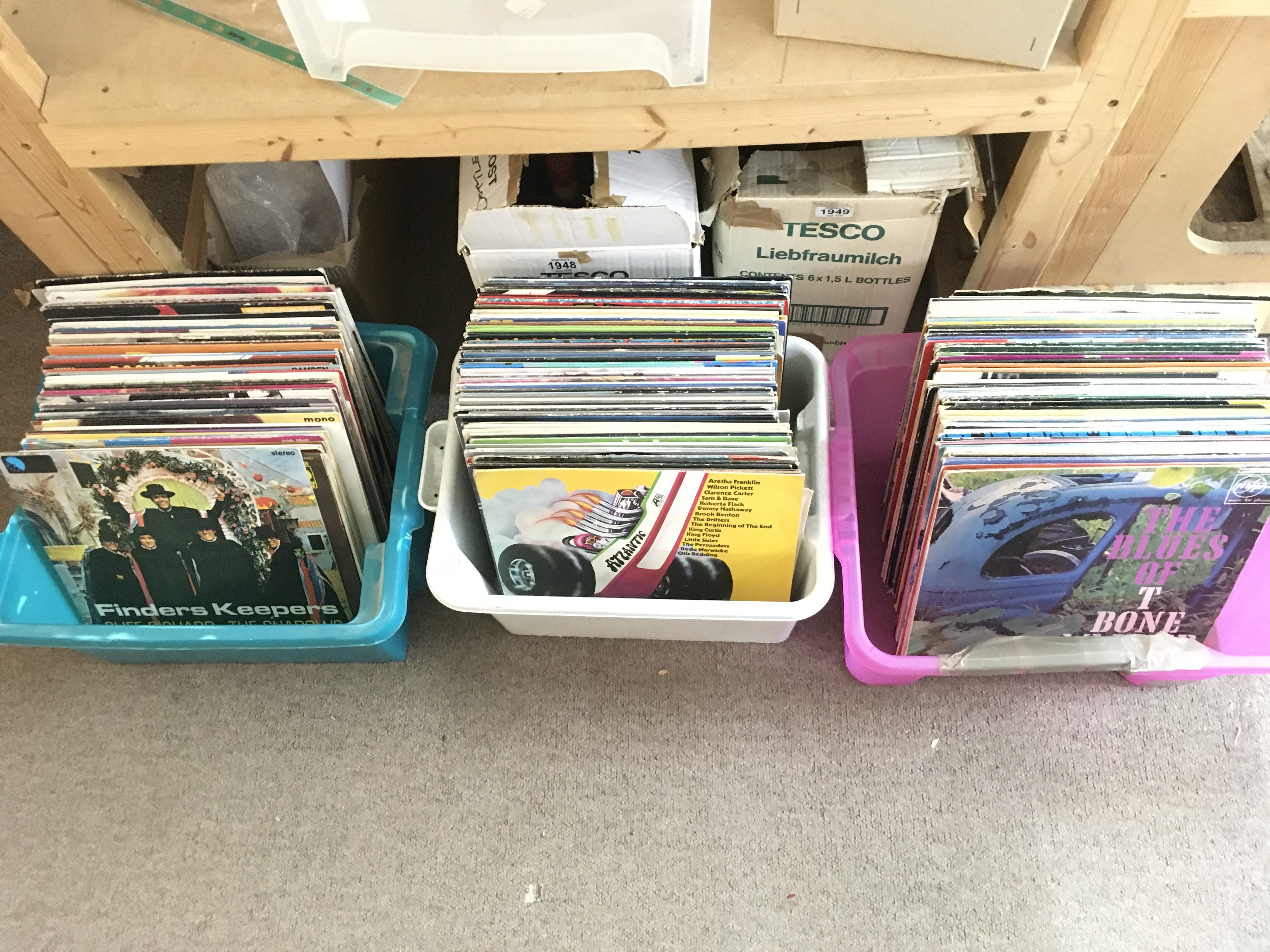 Three crates of LP records including Cliff Richard, Gene Pitney, the Hollies, Rod Stewart etc