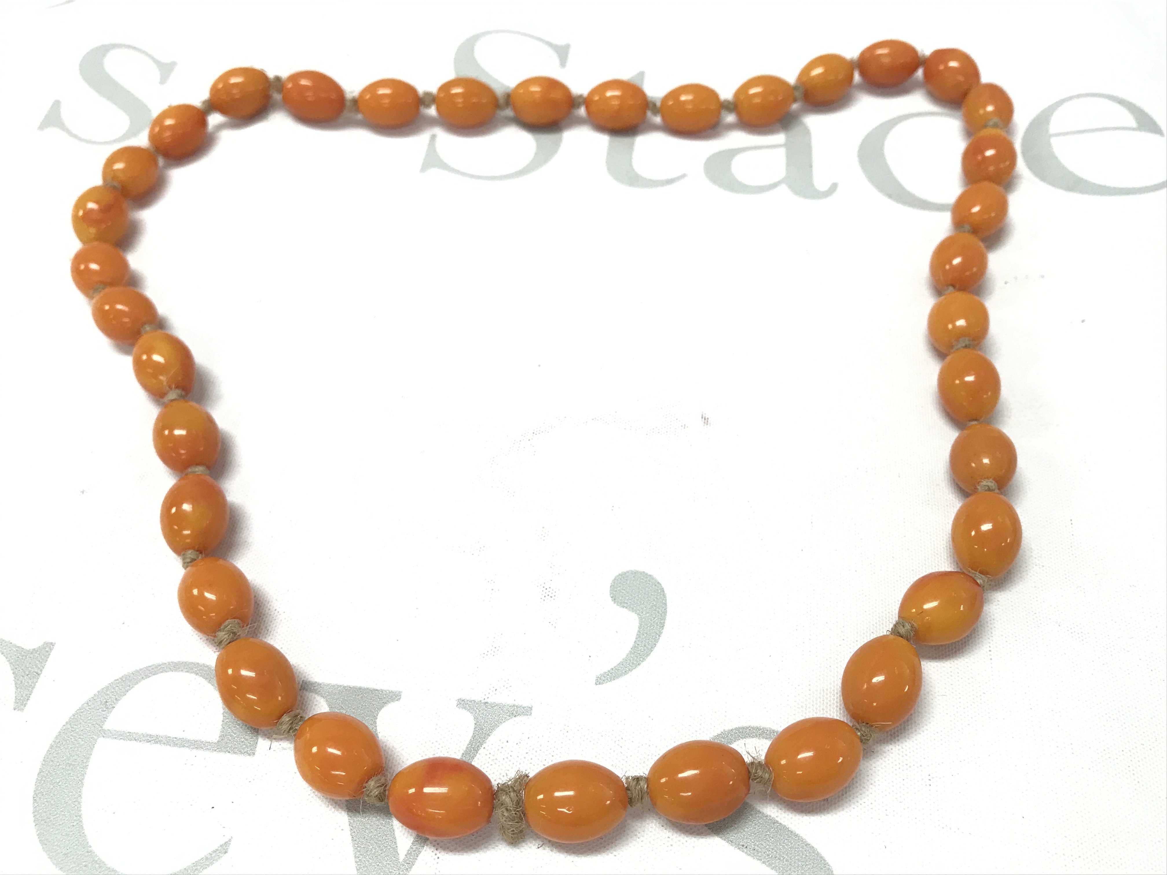 Amber style coloured necklace, 60g , 38cm. Postage category A