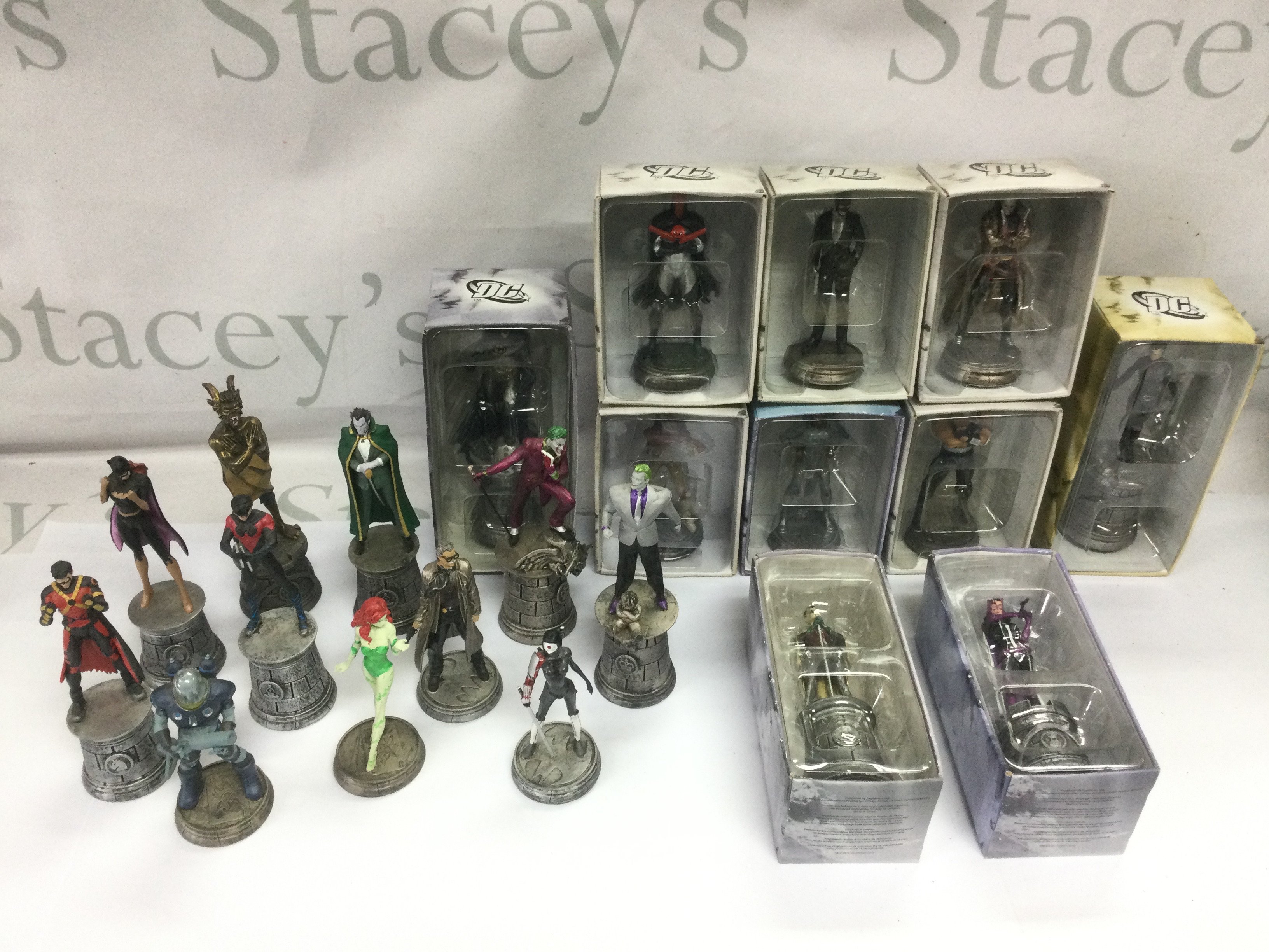 A box of DC Comics figures. Shipping category B.