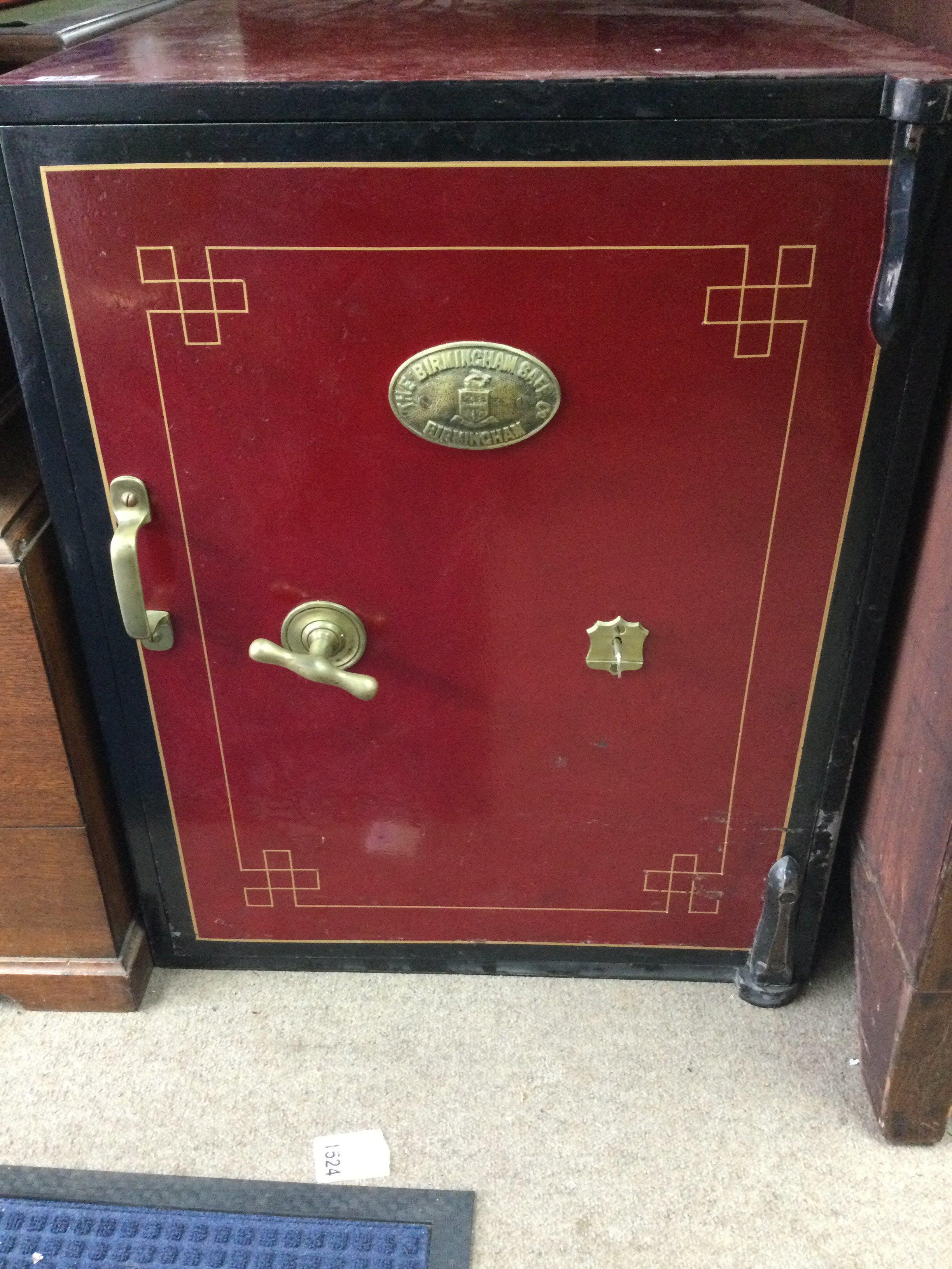 A Birmingham safe with applied plaque.