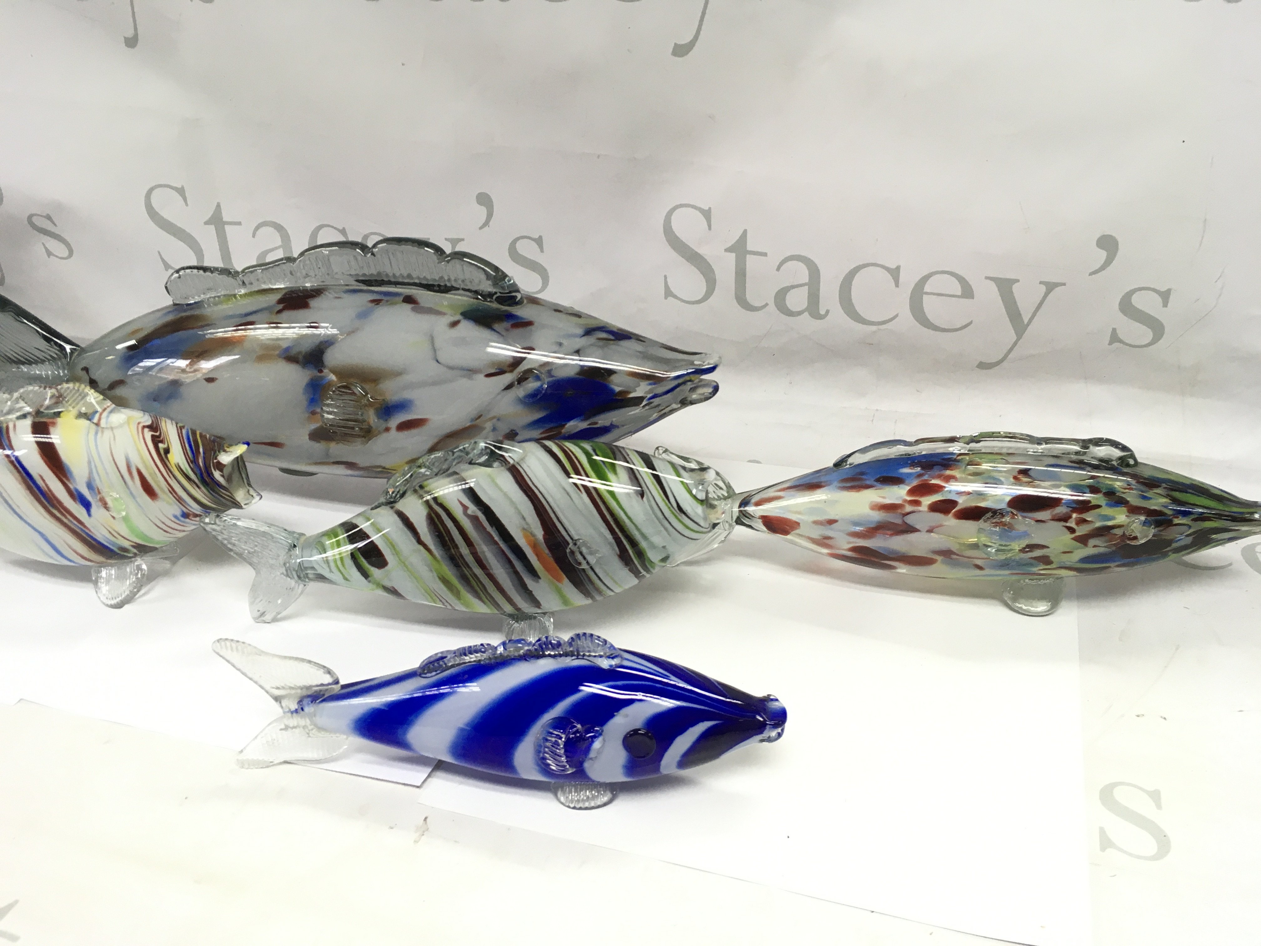 A collection of Murano coloured glass fish. Postage D