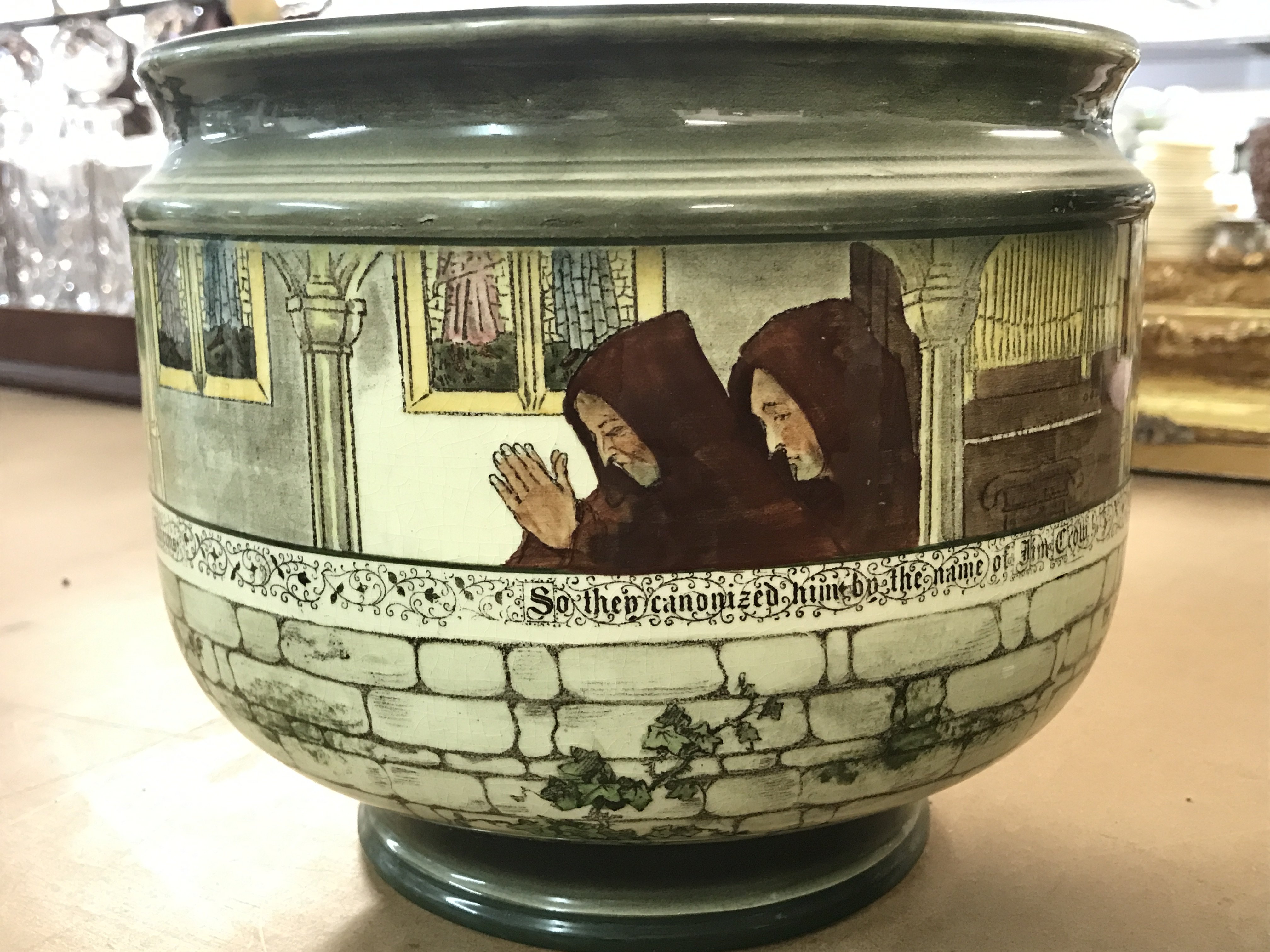 Two Royal Doulton jardinieres. 19cm tall 23cm wide This lot cannot be posted