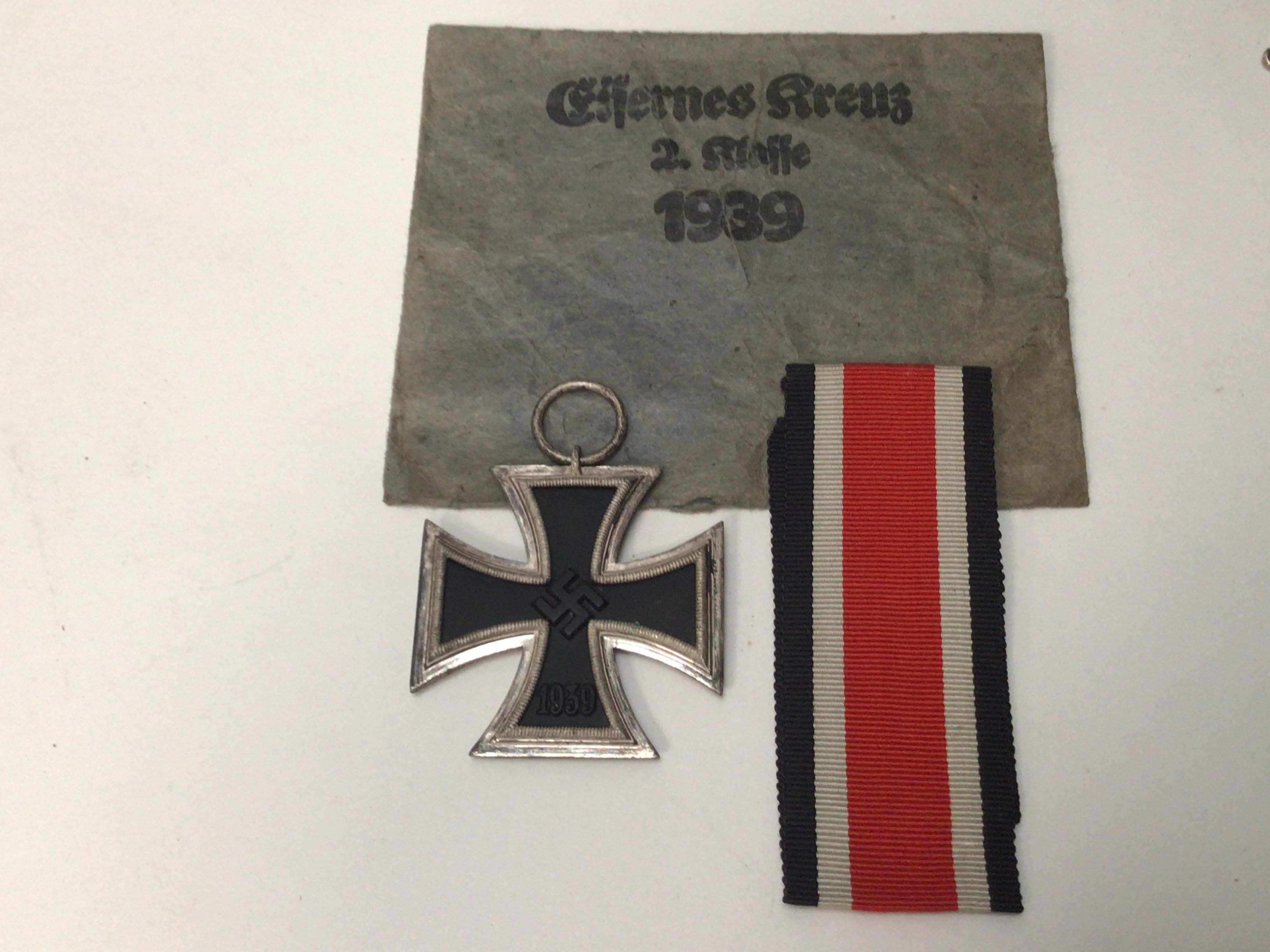 A German Third Reich Iron cross1939 with original envelope.