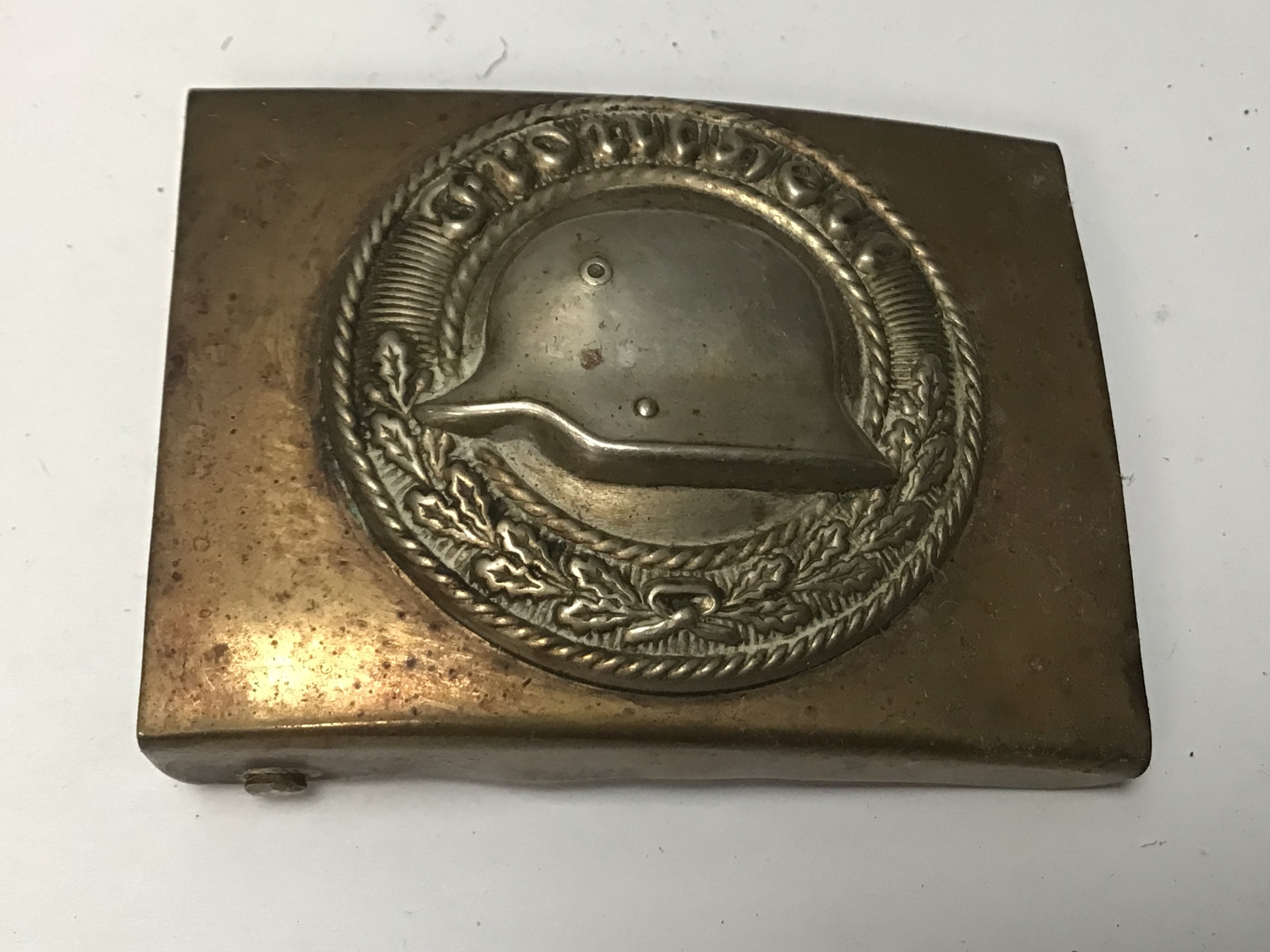 A German Imperial belt buckle Der Stahlhelmbund front Heil I world war Veterans group.