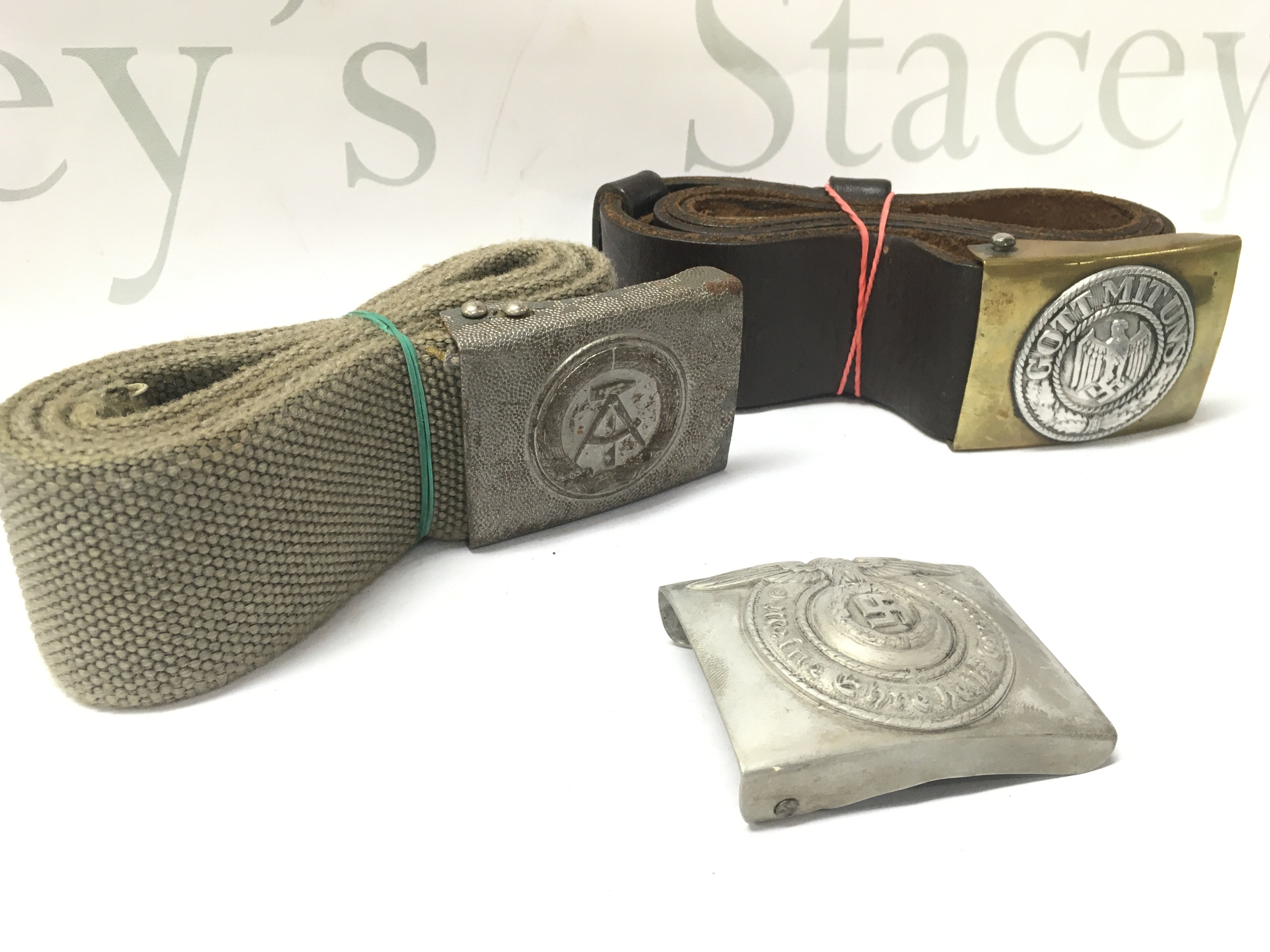 Three German WW2 belt buckles, postage category B