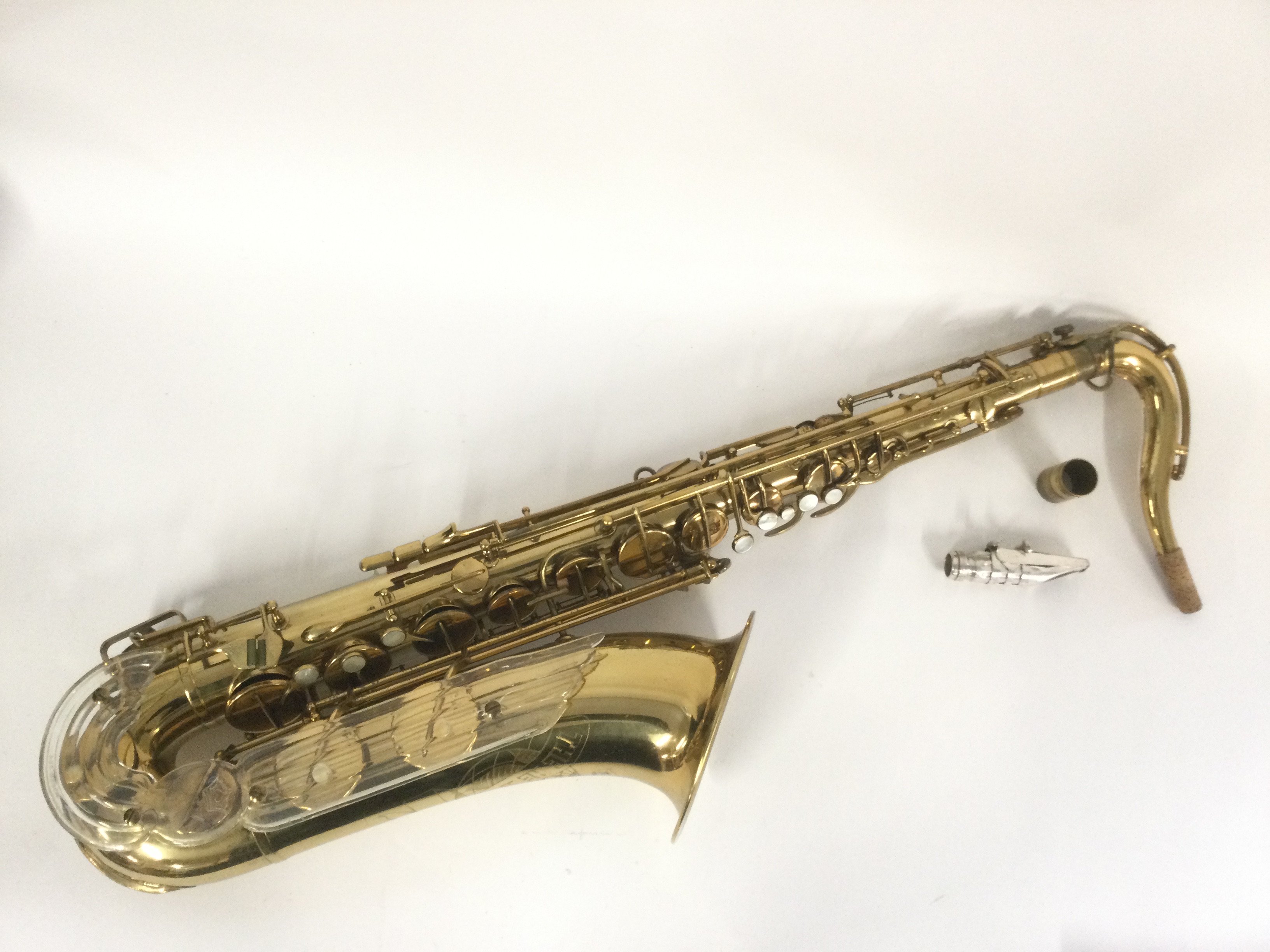 A late 1950s Keilworth 'The New King' tenor saxophone, serial number 28204. Comes with a highly sought after Selmer D mouthpiece and rare plastic covering and is supplied with a carry case. Has recently been professionally serviced.