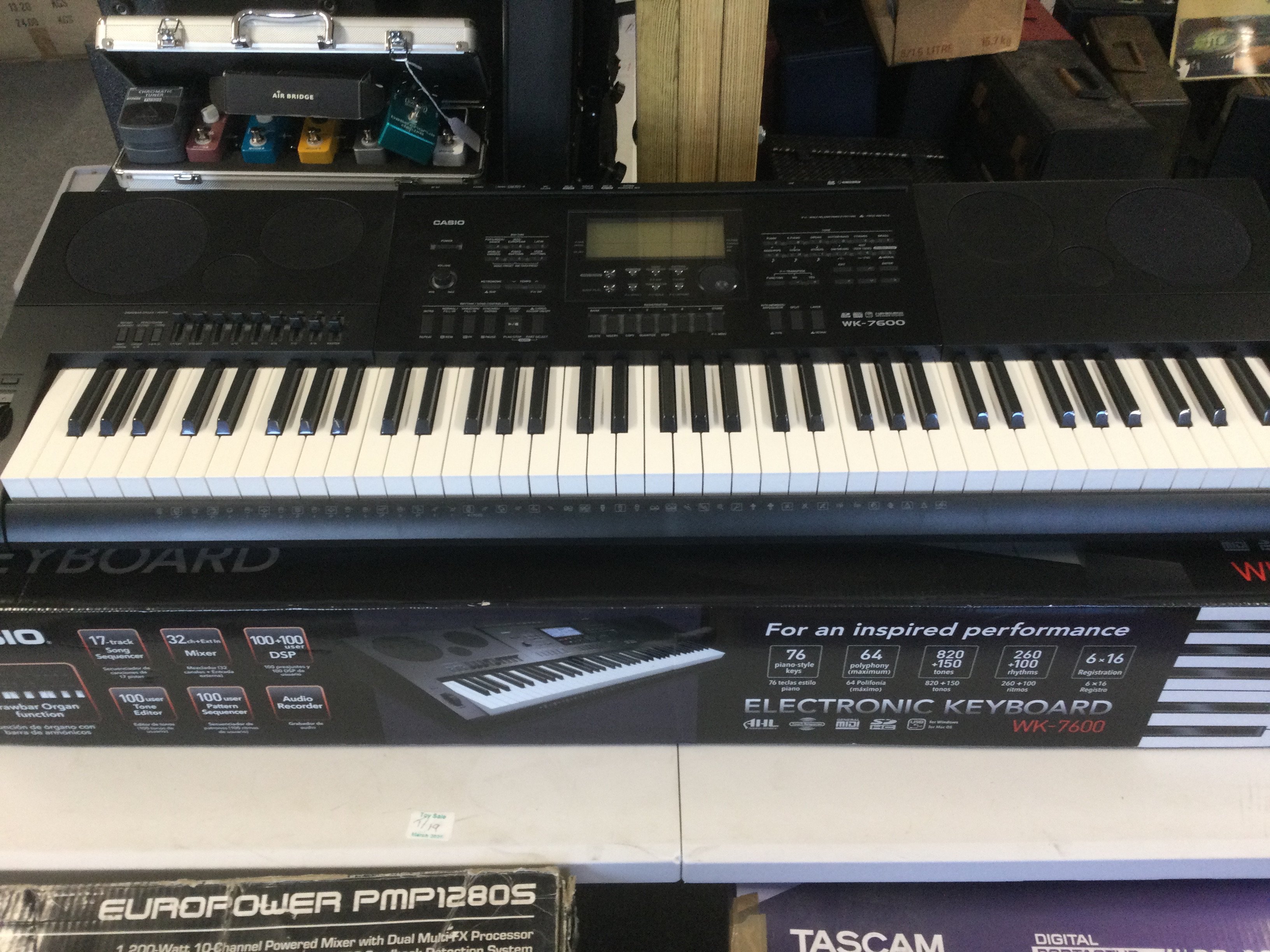 A boxed Casio WK 7600 keyboard.