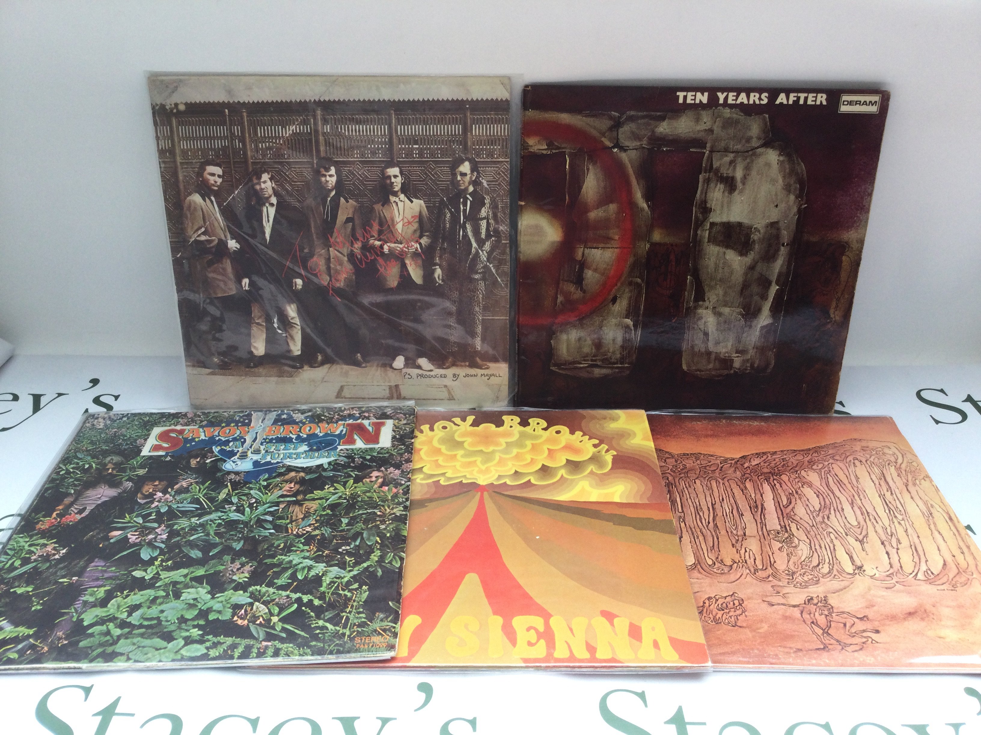 Five blues rock LPs by Savoy Brown, The Aynsley Dunbar Retaliation and Ten Years After comprising 'Raw Sienna', 'Stonedhenge' and others.