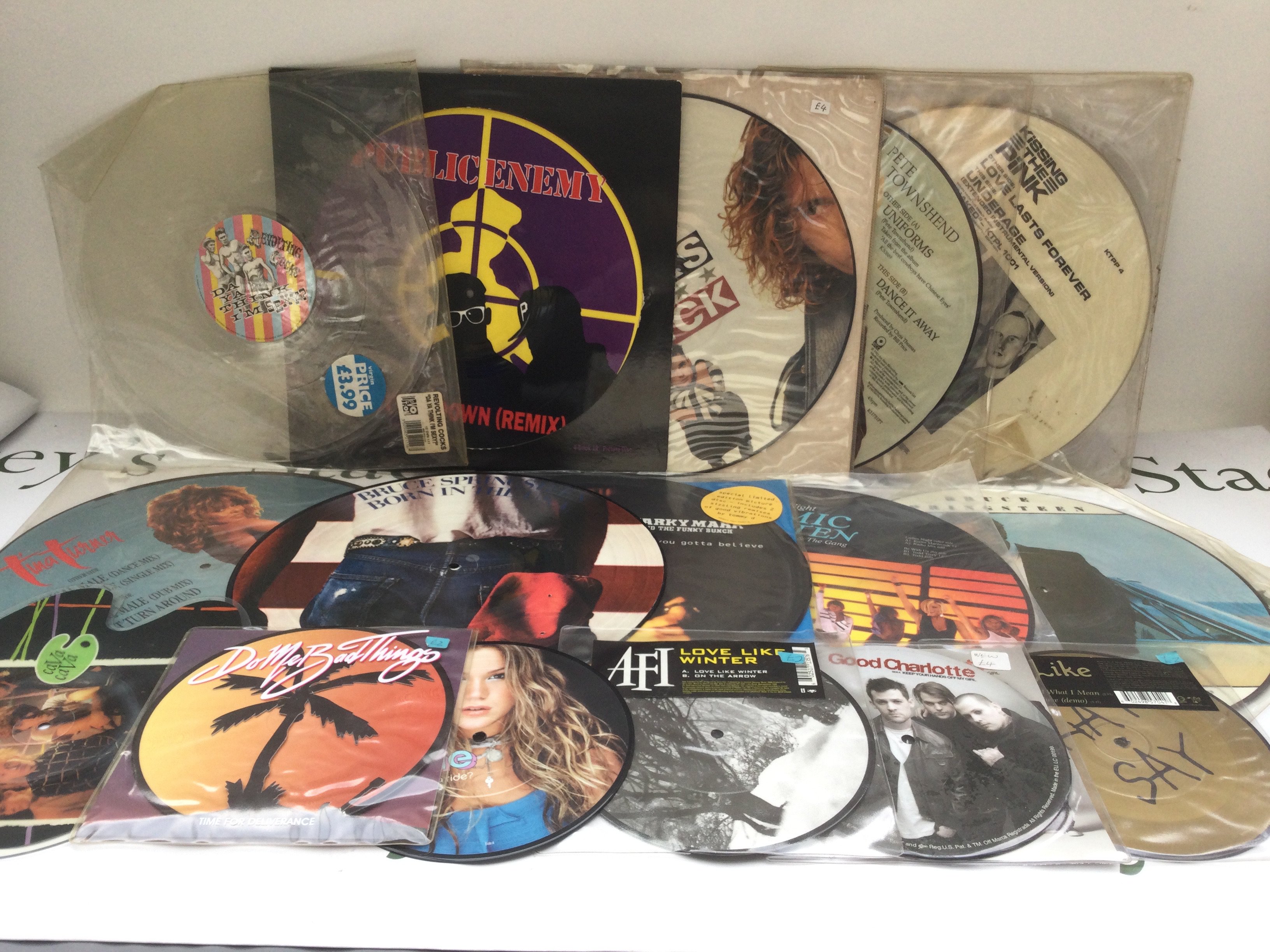 A collection of mainly picture discs and coloured vinyl by various artists including INXS, Public Enemy, Happy Mondays and others.