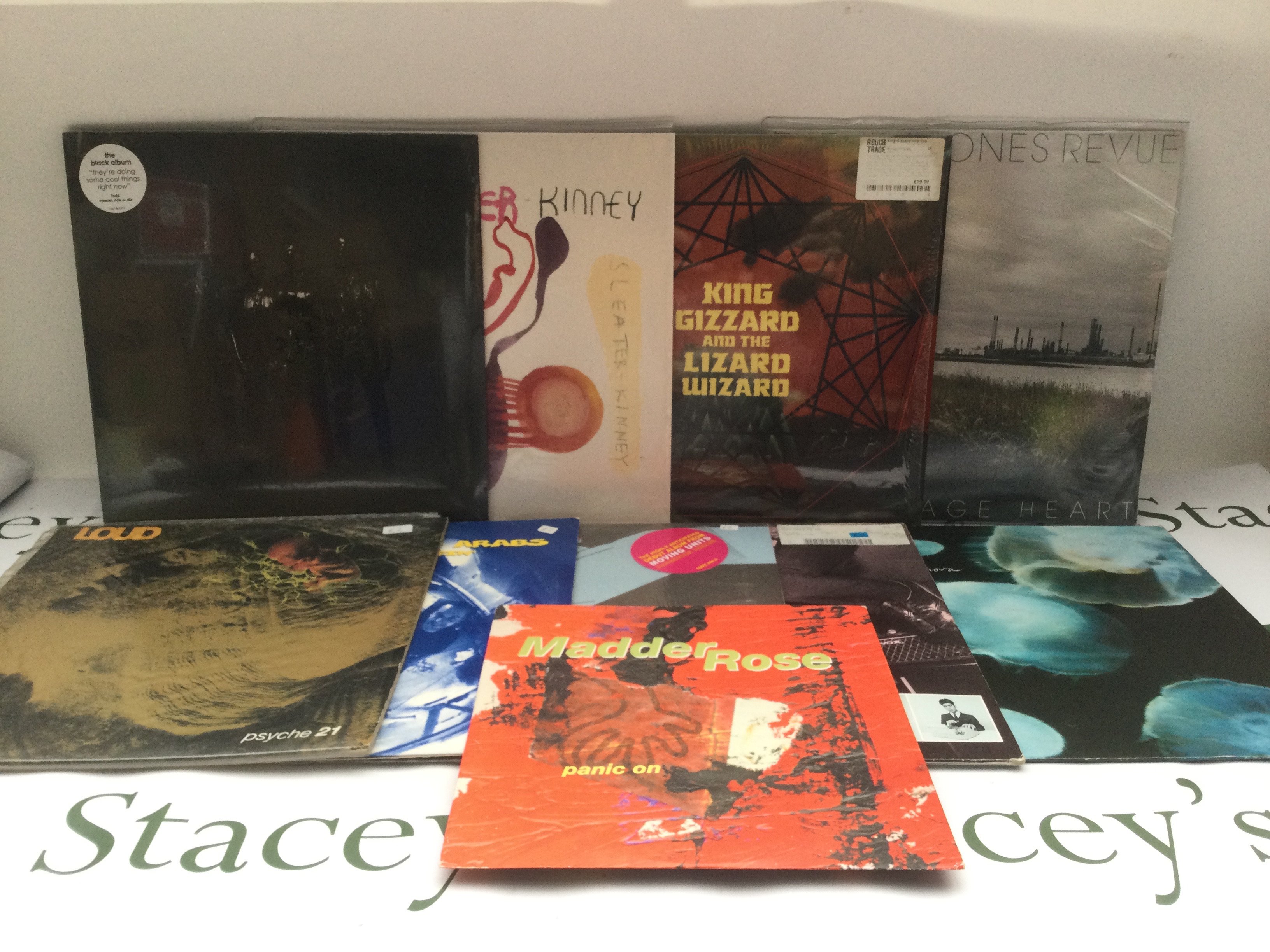 Ten indie rock LPs and a 10" single by various artists including Weezer (sealed Black Album), Sleater Kinney, The Jim Jones Revue and others. Includes 180g pressings.