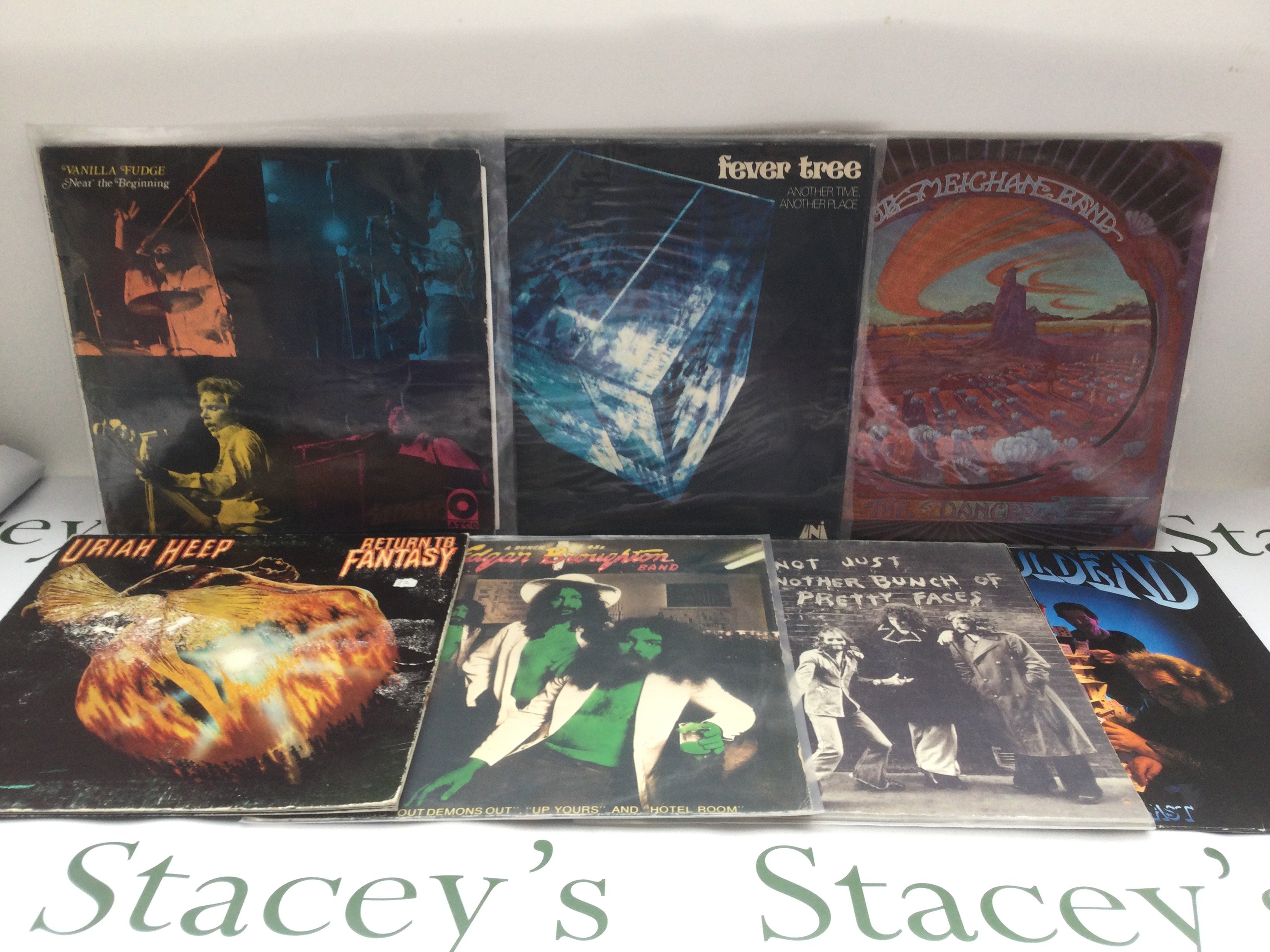 Fifteen psych rock LPs by various artists including The Grateful Dead, Vanilla Fudge, Uriah Heep and others.