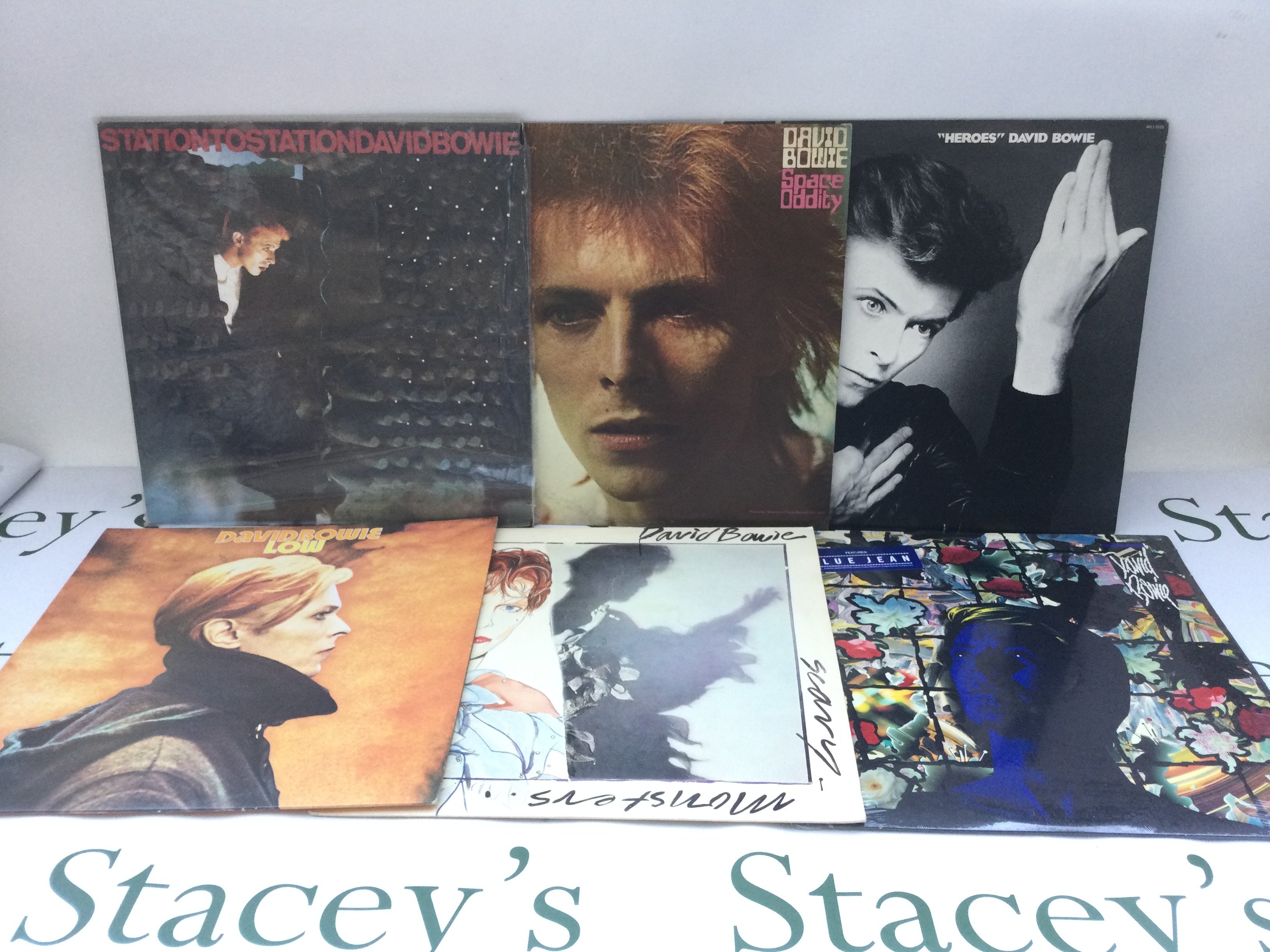 Six David Bowie LPs comprising a sealed 'Tonight' album, 'Low', 'Station To Station' and others.