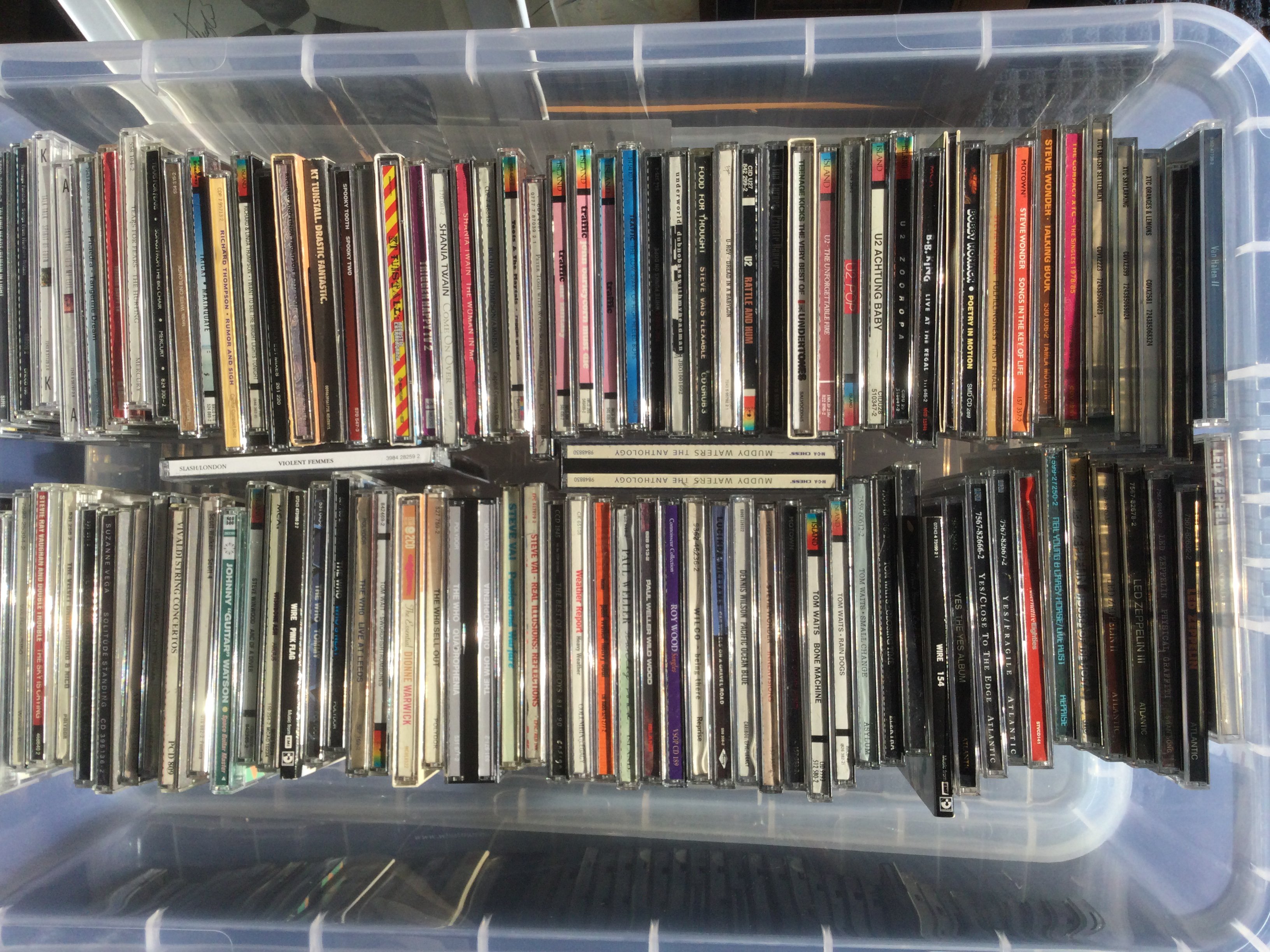 Nine boxes of CDs by various artists including The Beatles, Small Faces, John Martyn, Alice In Chains and many more plus an Erkel Ferenc operatic vinyl set.