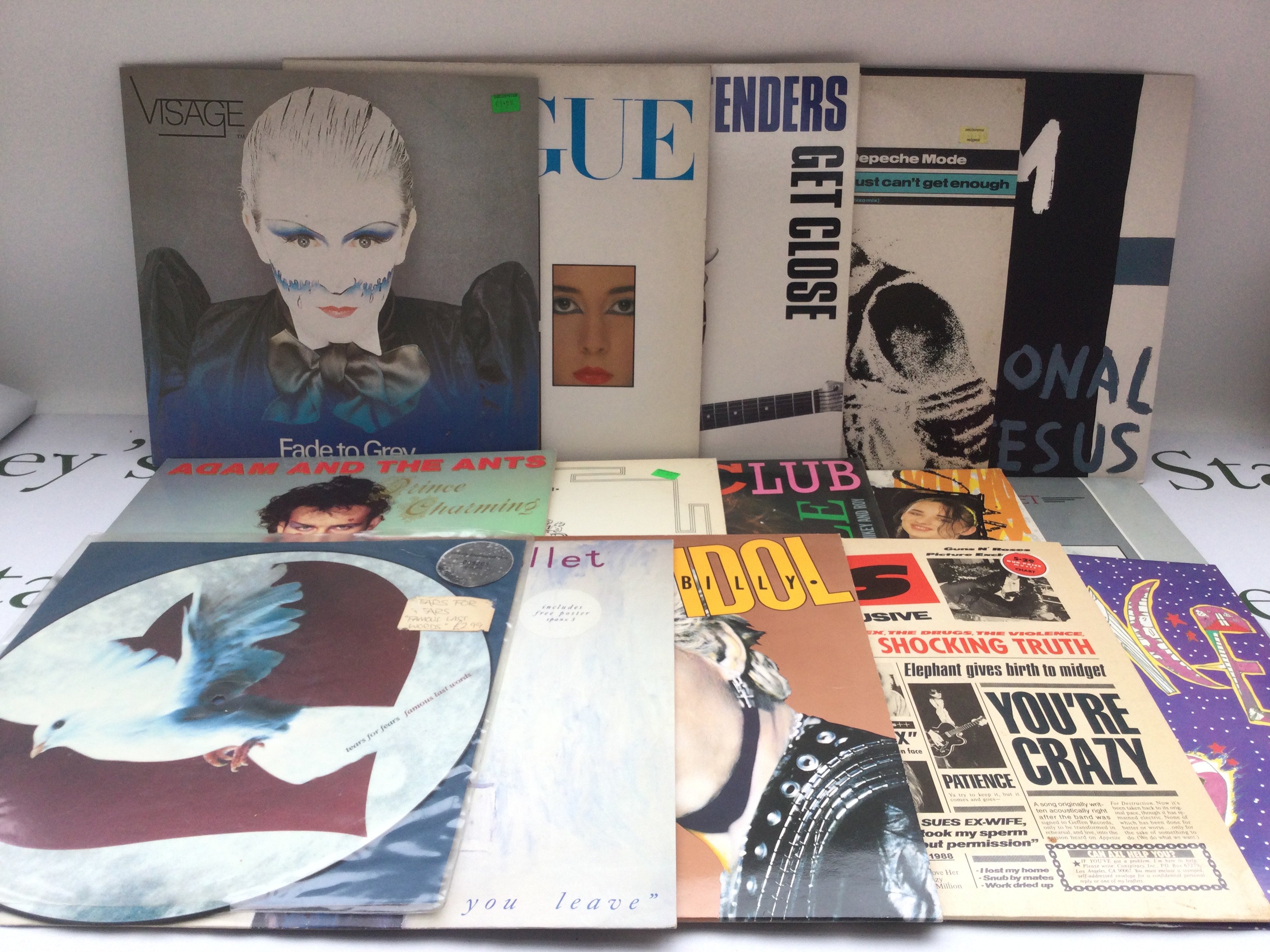 Fifteen 1980s LPs and 12" singles by various artists including Depeche Mode, Tears For Fears, Visage and others.
