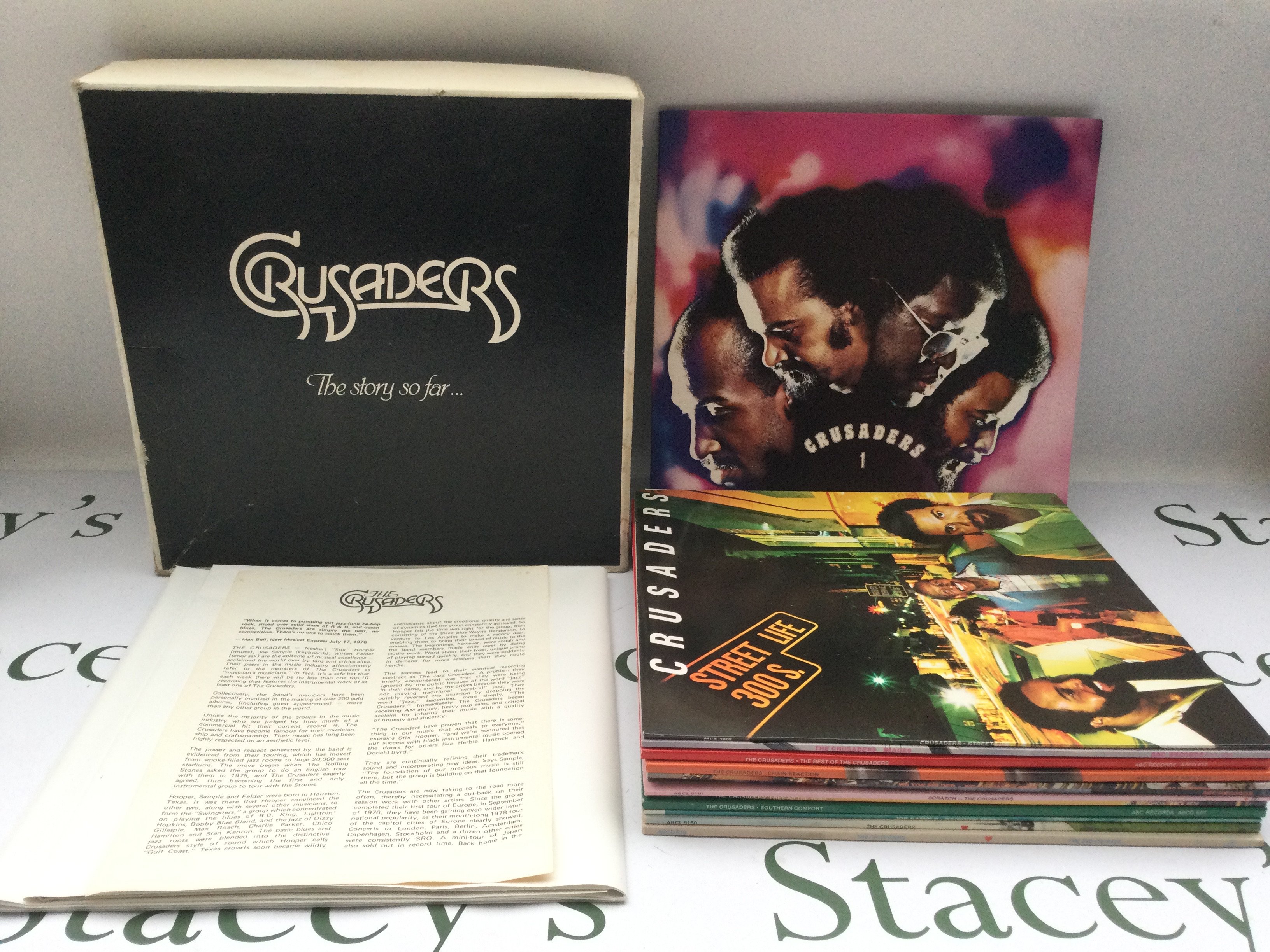 A Crusaders 13LP promotional box set complete with MCA Records insert and fold out poster.