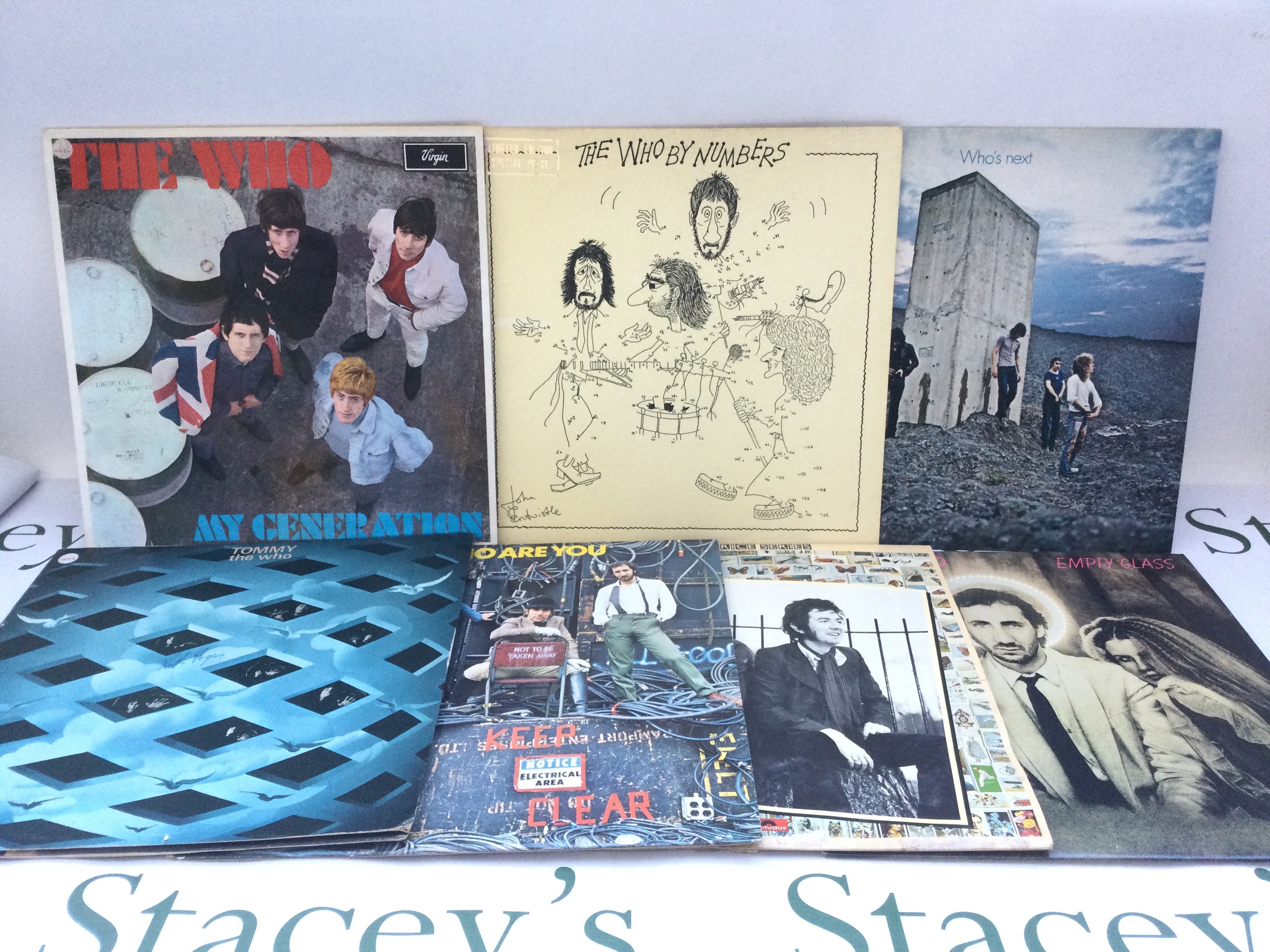 Seven Who and related LPs including 'Who's Next', 'My Generation' and others.