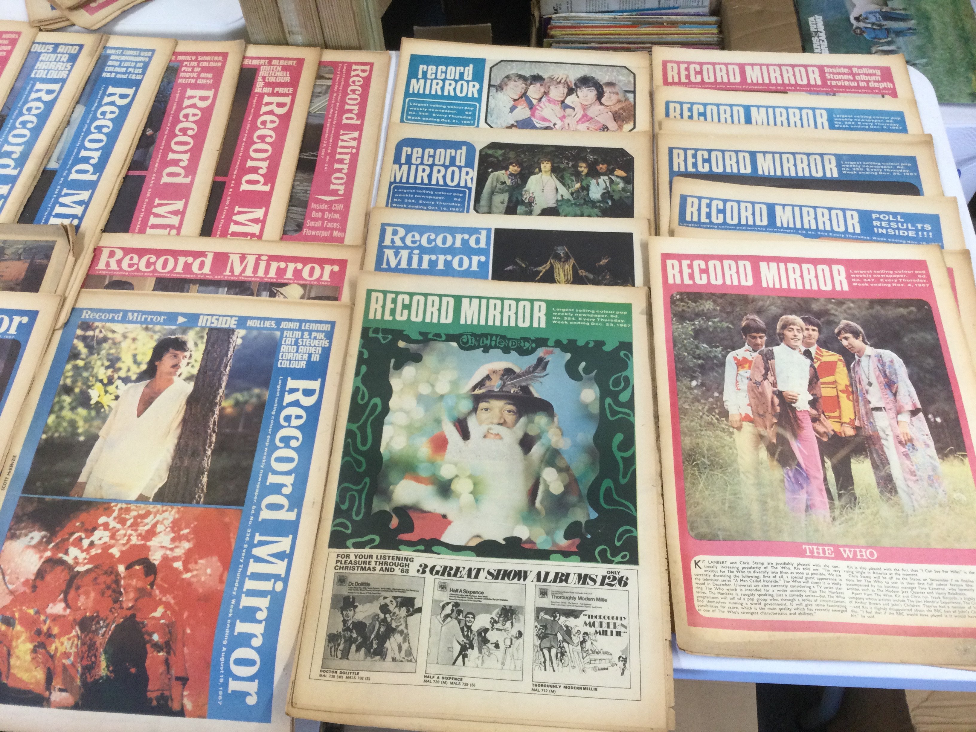 Five boxes of Record Mirror music papers from the 1950s/60s and 70s. Some condition issues.