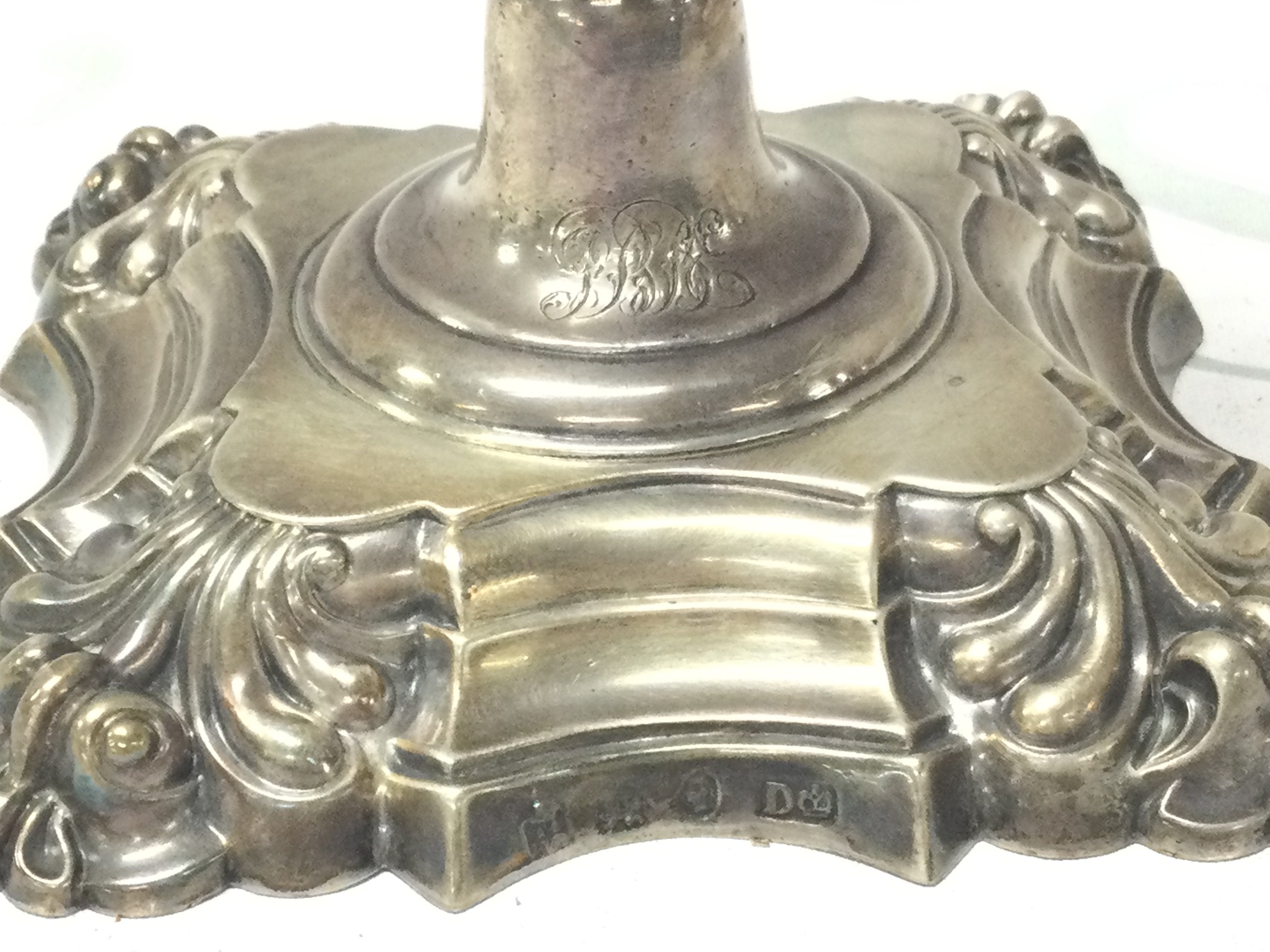 A single Georgian silver candlestick , 23.5cm tall approximately. Postage category B