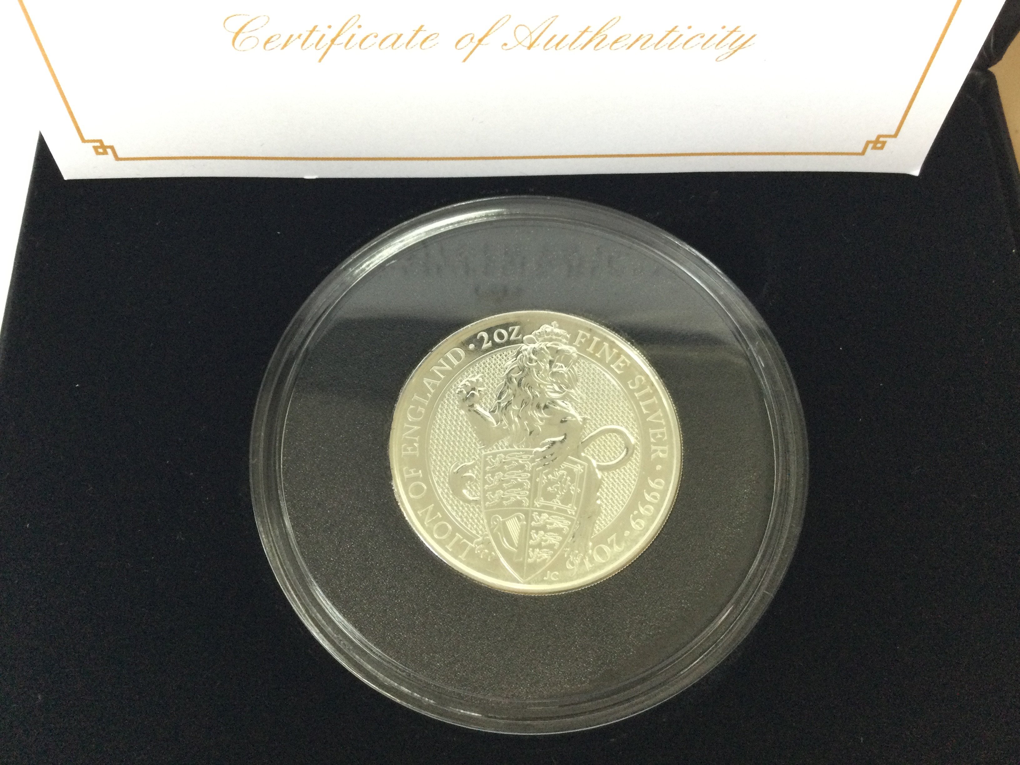 2oz silver queens beast coin. Postage B
