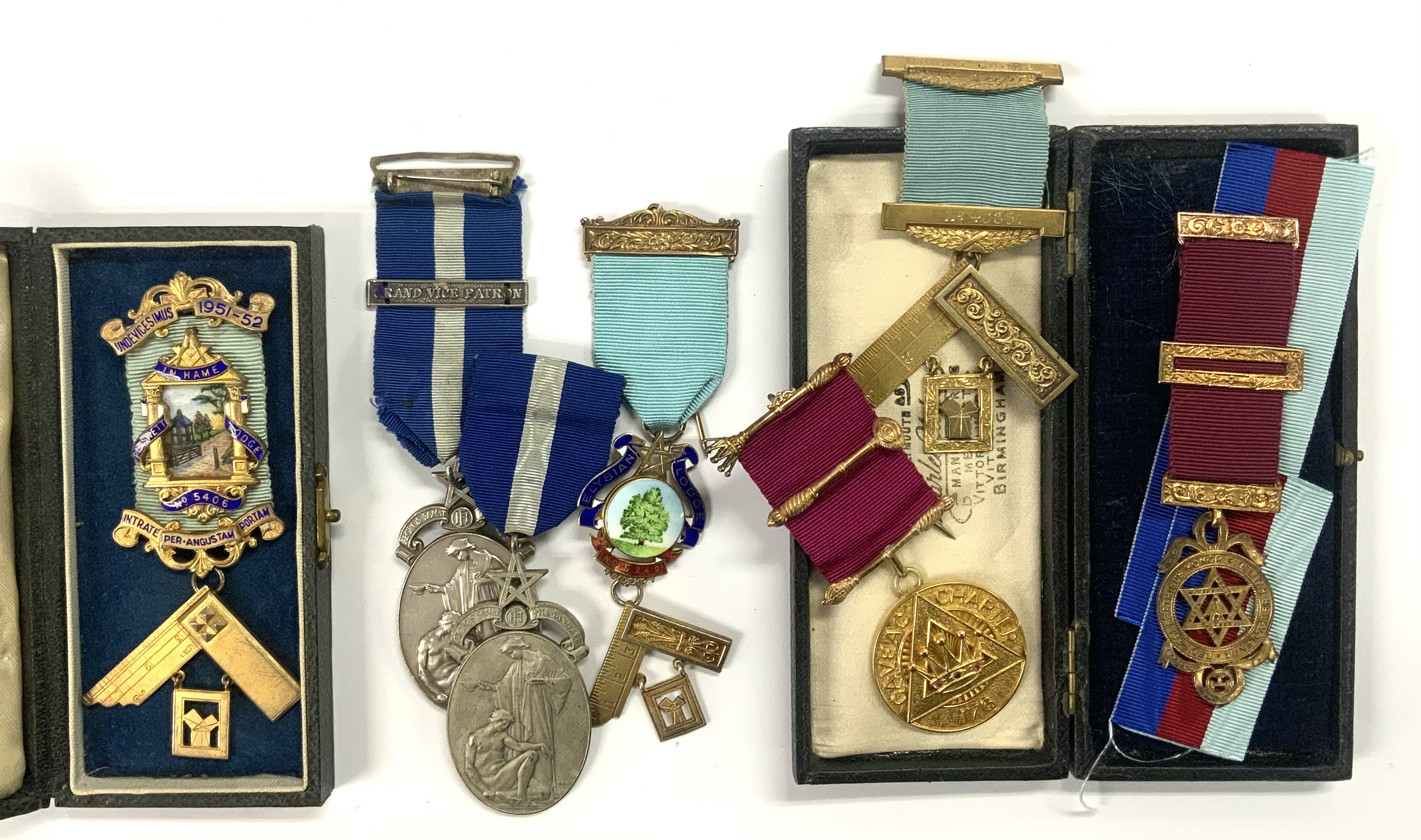 A collection of Silver Gilt and enamel Masonic jewels. (12).