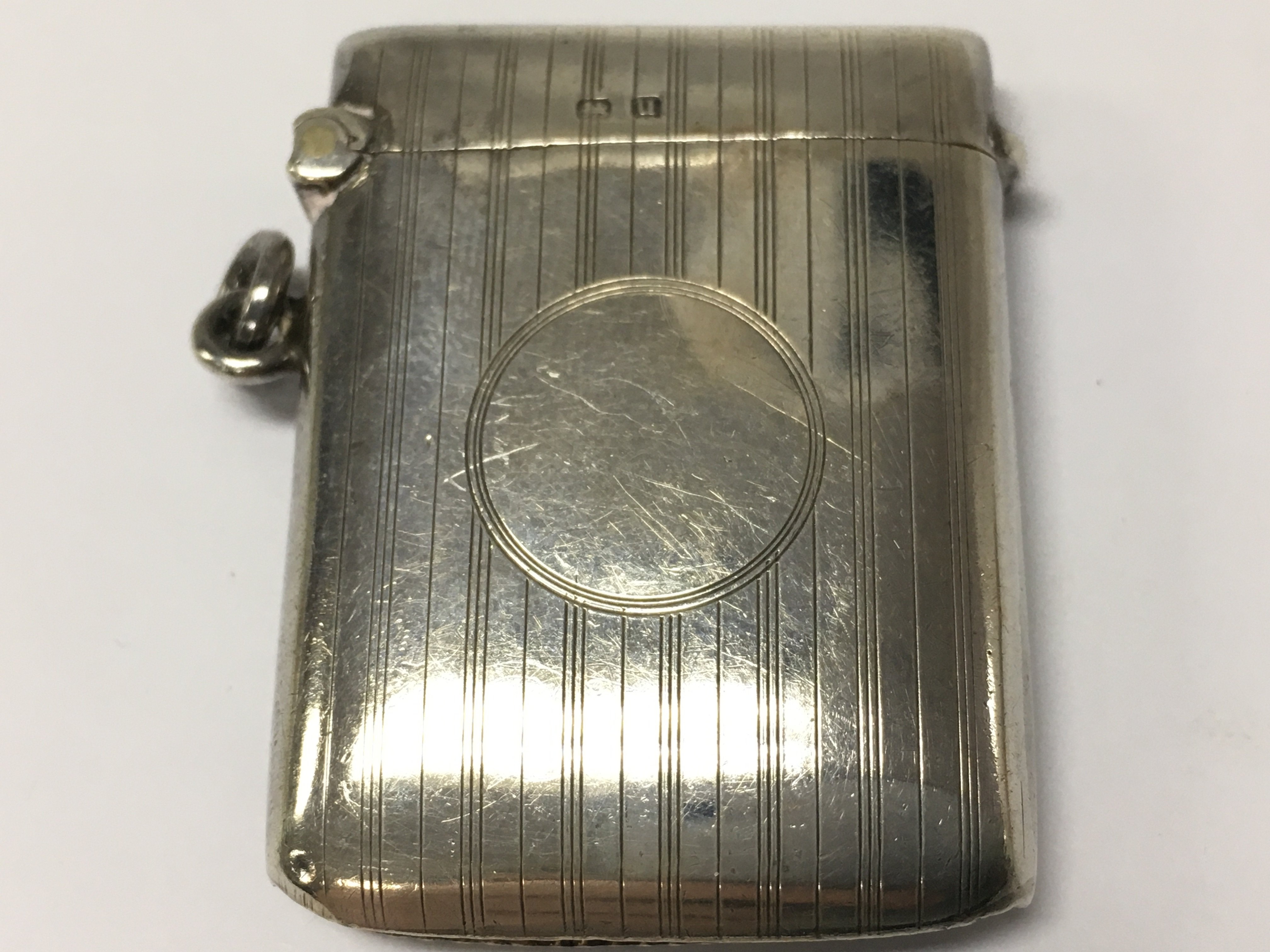 A silver vesta case, Birmingham hallmarked. Postage catA