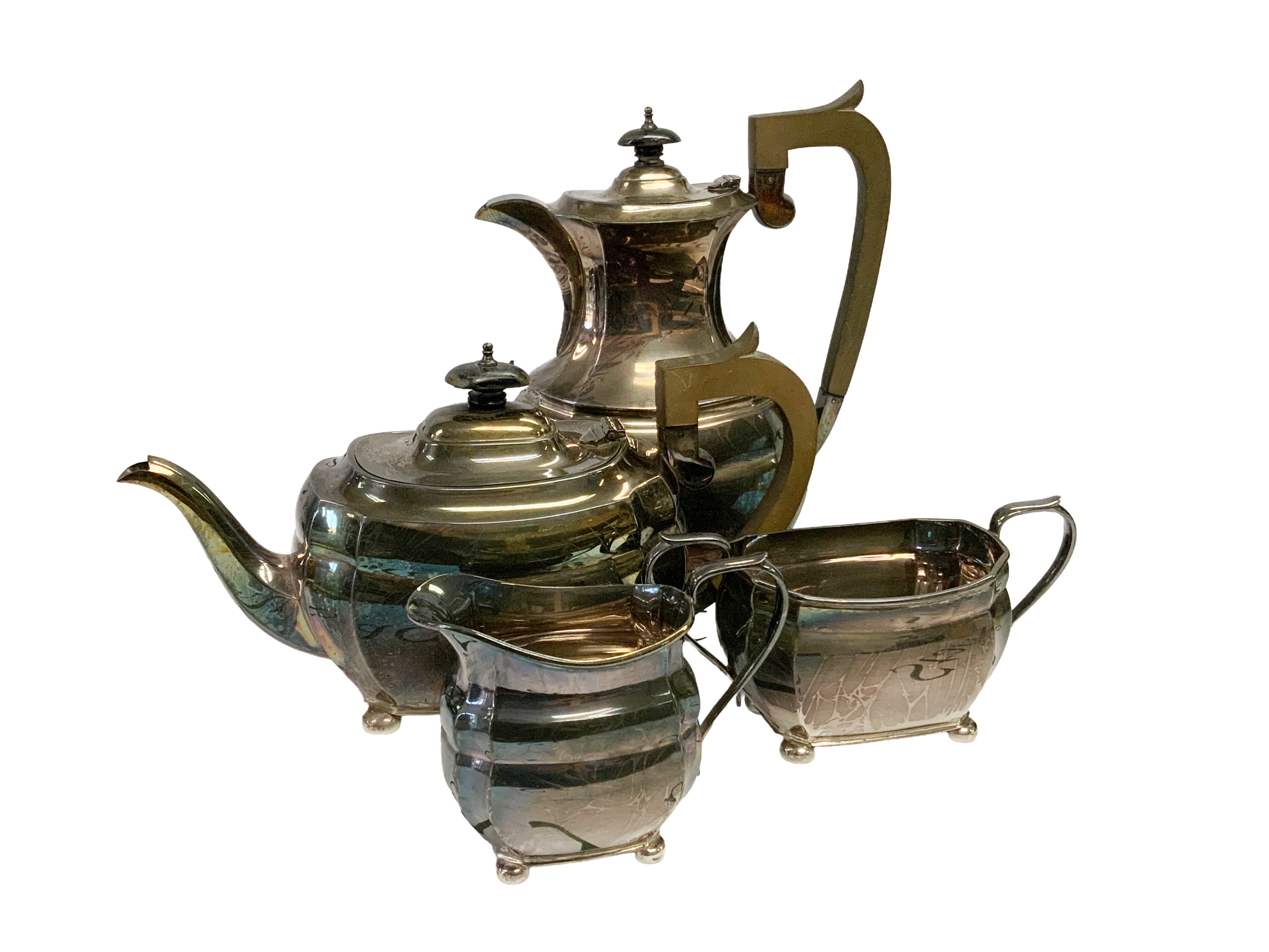 A 4 piece hallmarked silver teaset, C J Vander Ltd, London 1958. Total weight approximately 1.75kg